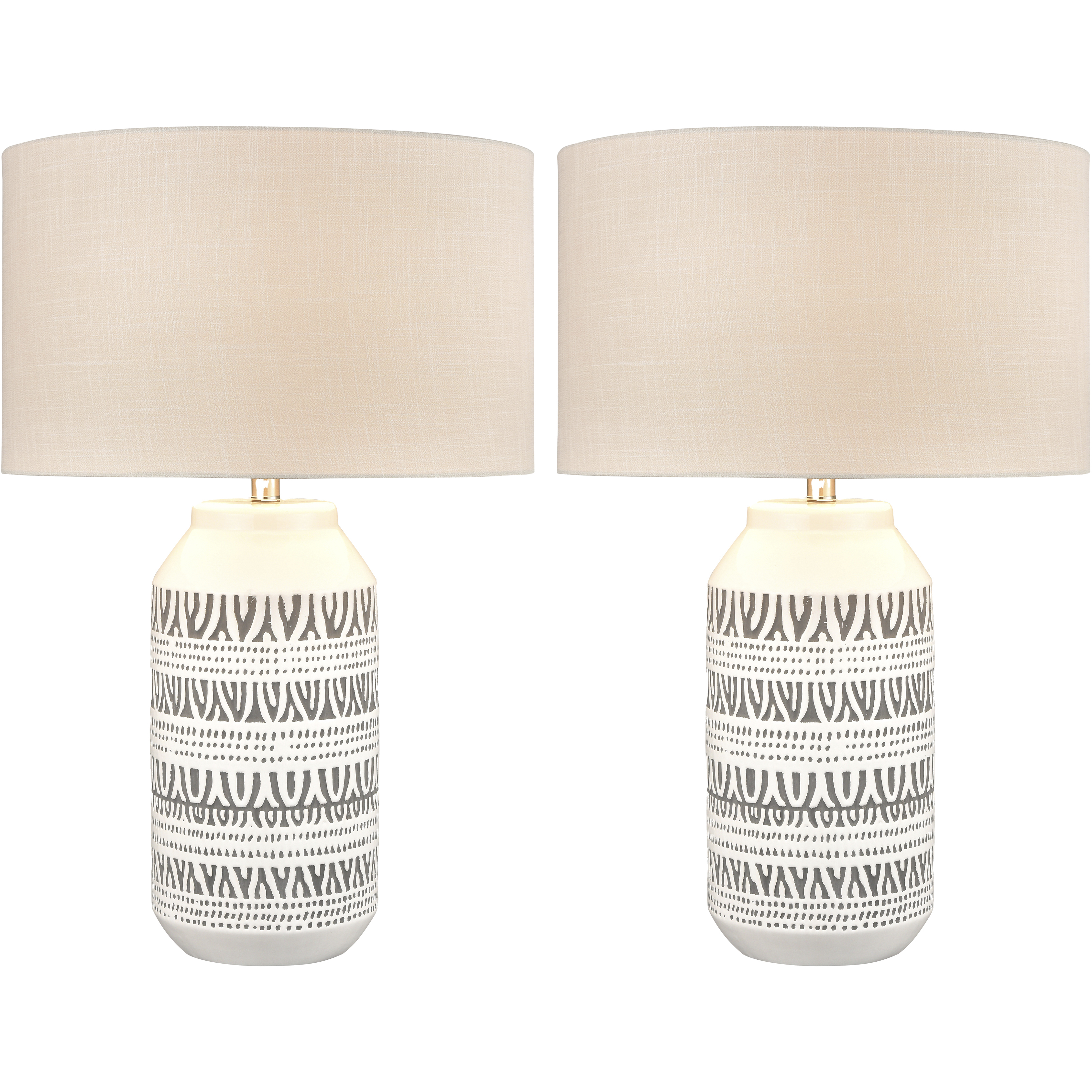 Calabar 29 inch 150 watt White Table Lamp Portable Light, Set of 2