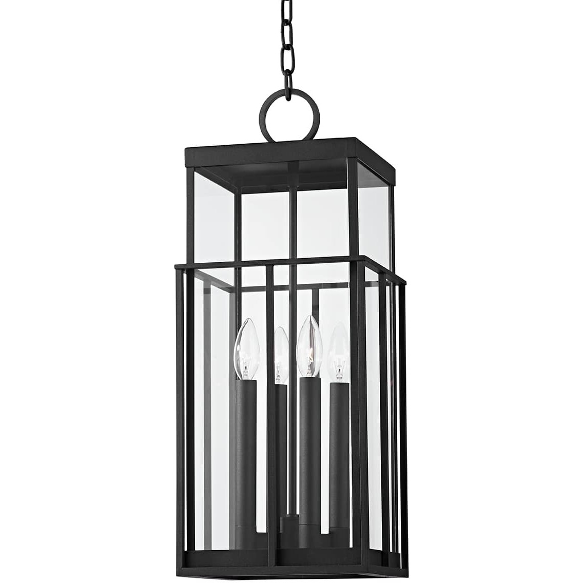 Longport 4 Light 9.5 inch Textured Black Outdoor Pendant