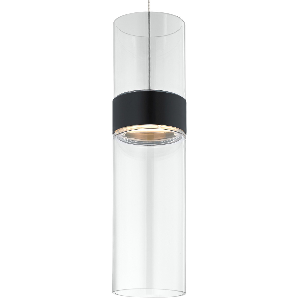 Sean Lavin Manette 1 Light 12 Black/Satin Nickel Low-Voltage Pendant Ceiling Light in Clear and Clear, MonoRail, Black with Satin Nickel