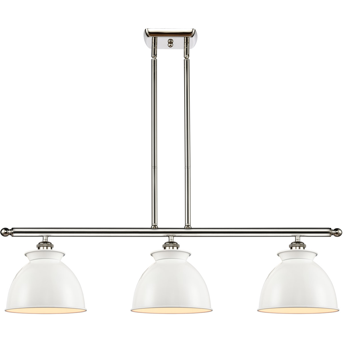 Ballston Adirondack LED 36 inch Antique Brass Island Light Ceiling Light in Glossy White, Ballston