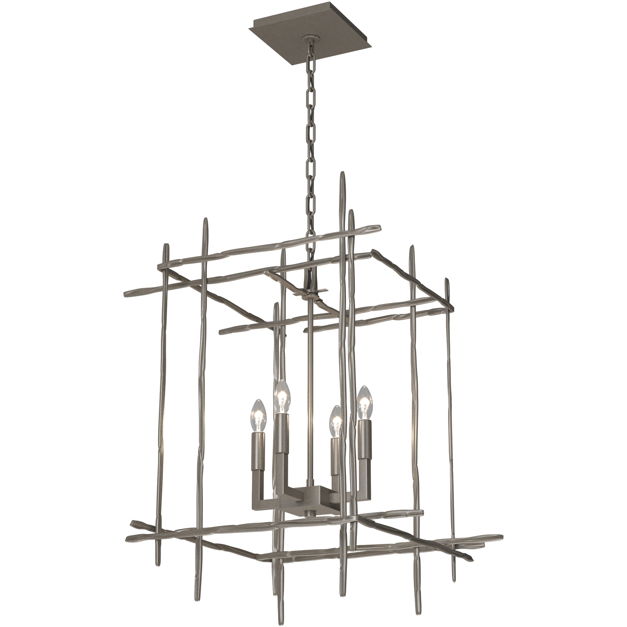 Hubbardton 1013161002 Tura 4 Light 23 inch Dark Smoke Chandelier