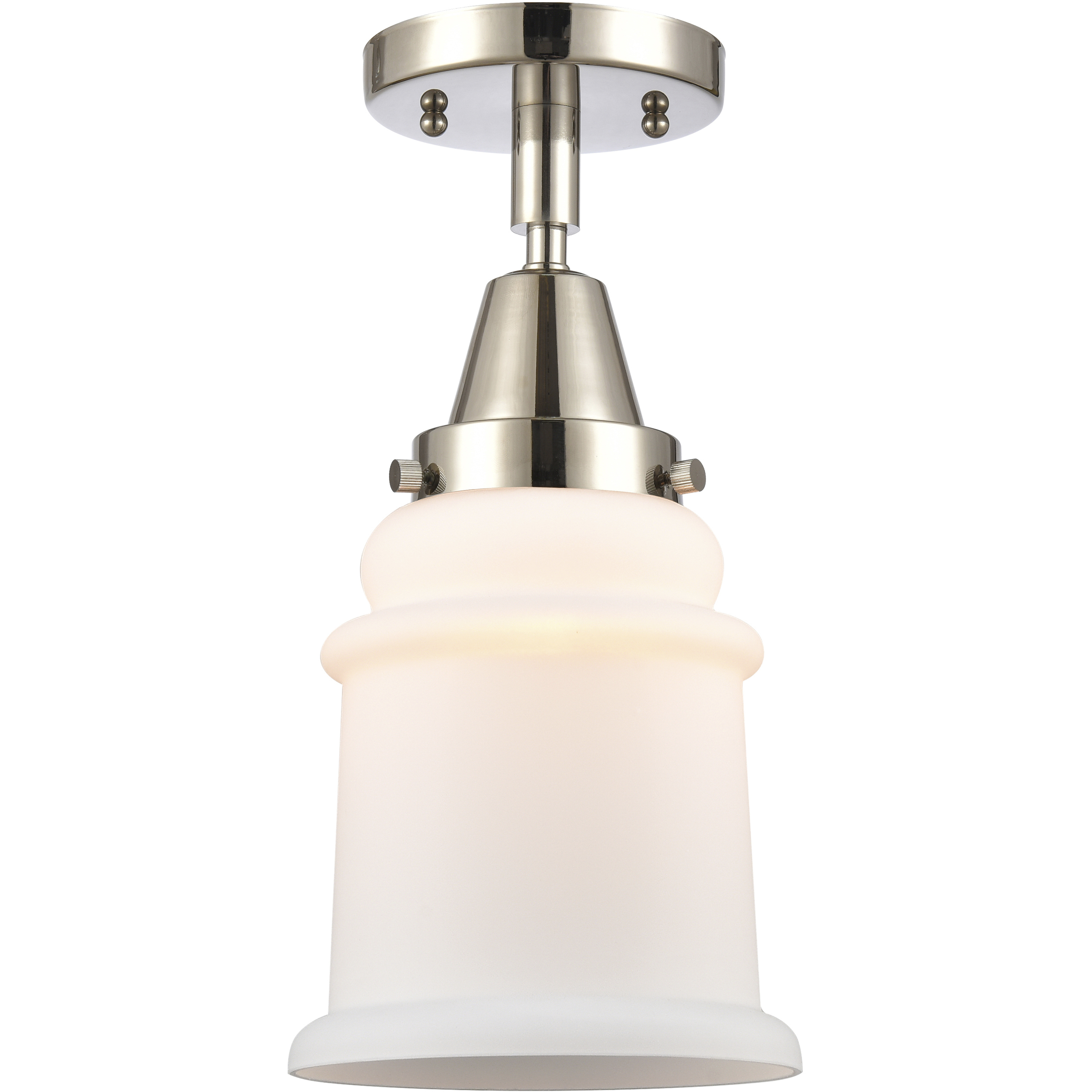 Franklin Restoration Canton LED 6 inch Polished Nickel Flush Mount Ceiling Light in Matte White Glass