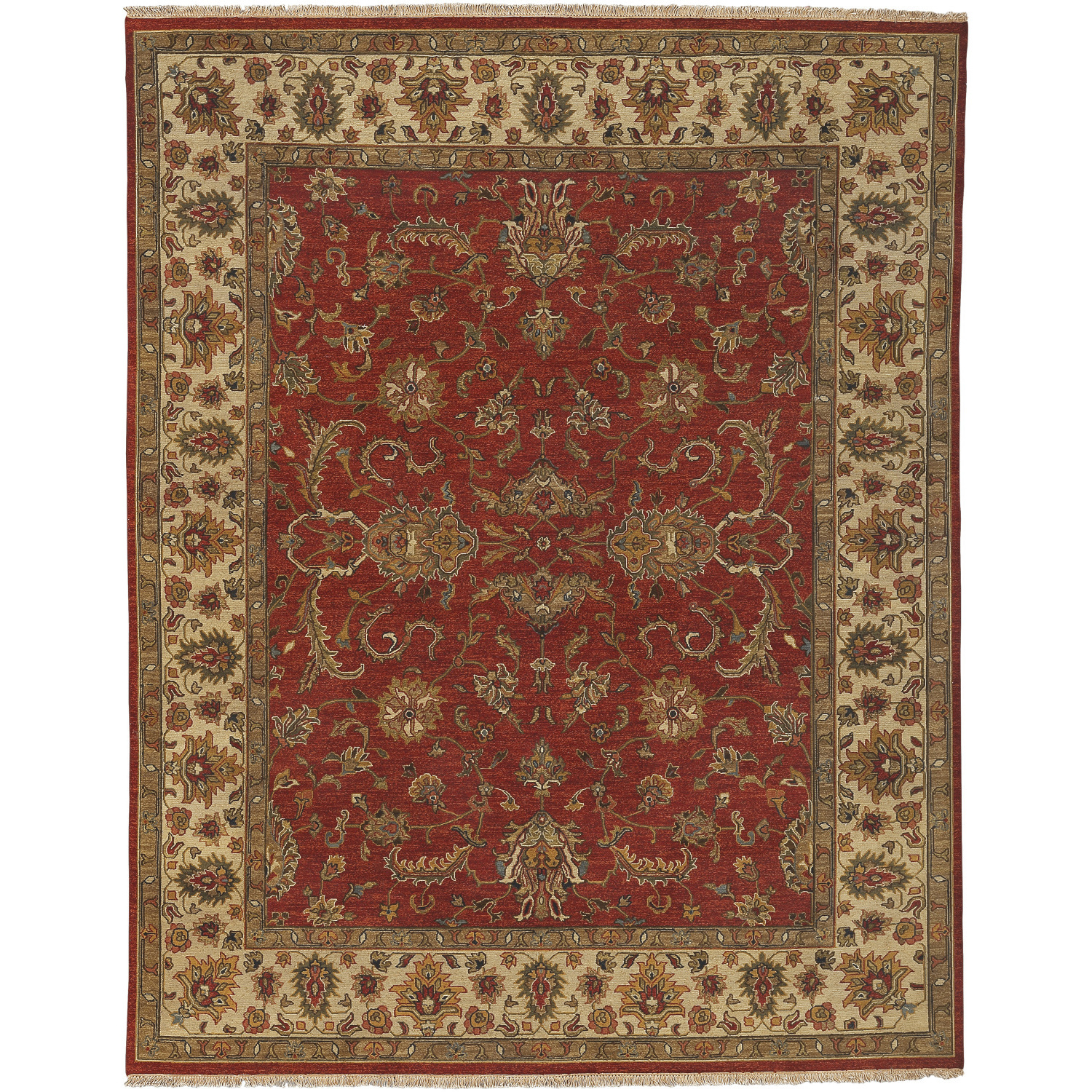 Danila 36 X 24 inch Burgandy / Tan / Dark Brown / Light Brown / Medium Brown Handmade Rug