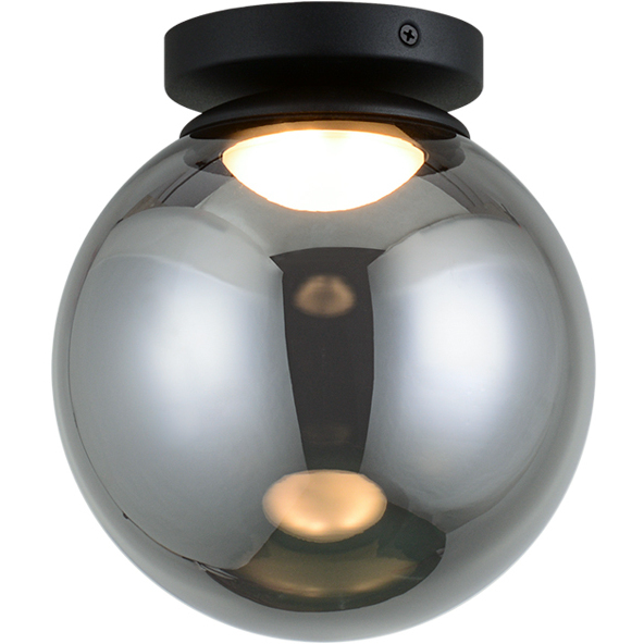 Boble LED 7.88 inch Matte Black Flush Mount Ceiling Light in Matte Black and Smoke