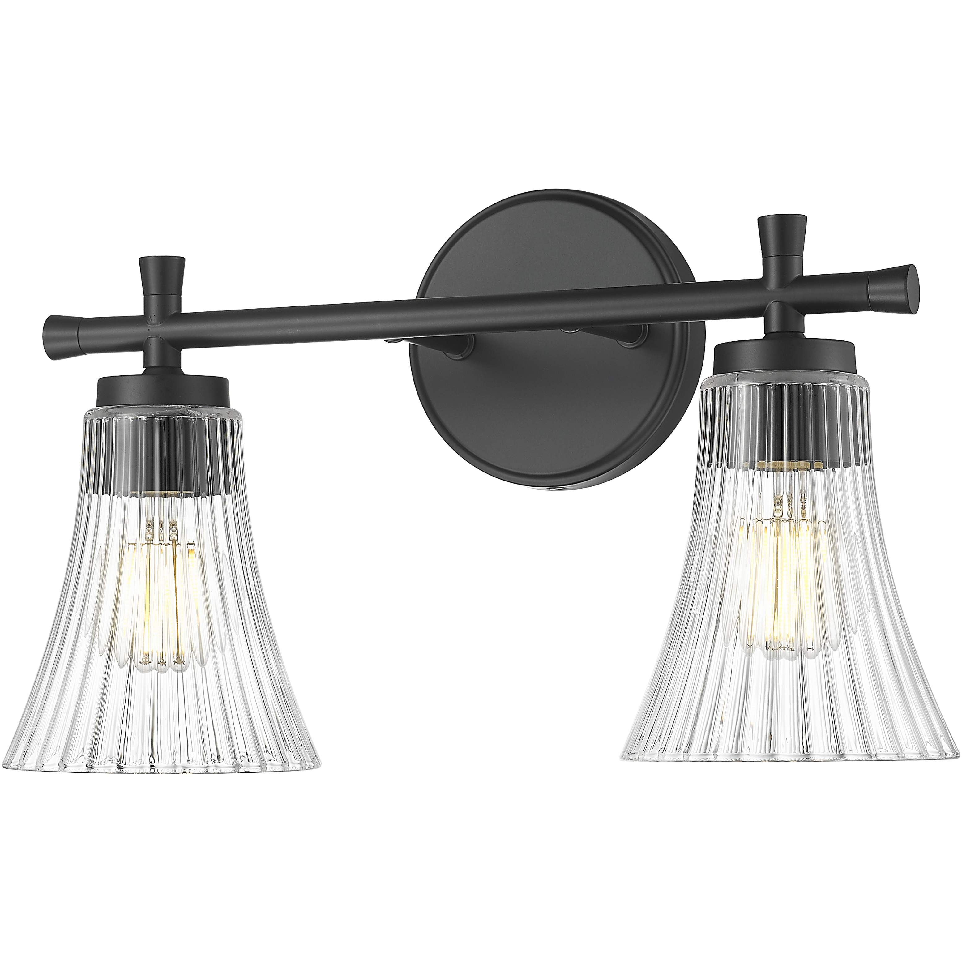 Belle 2 Light 16 inch Matte Black Bath Vanity Light Wall Light