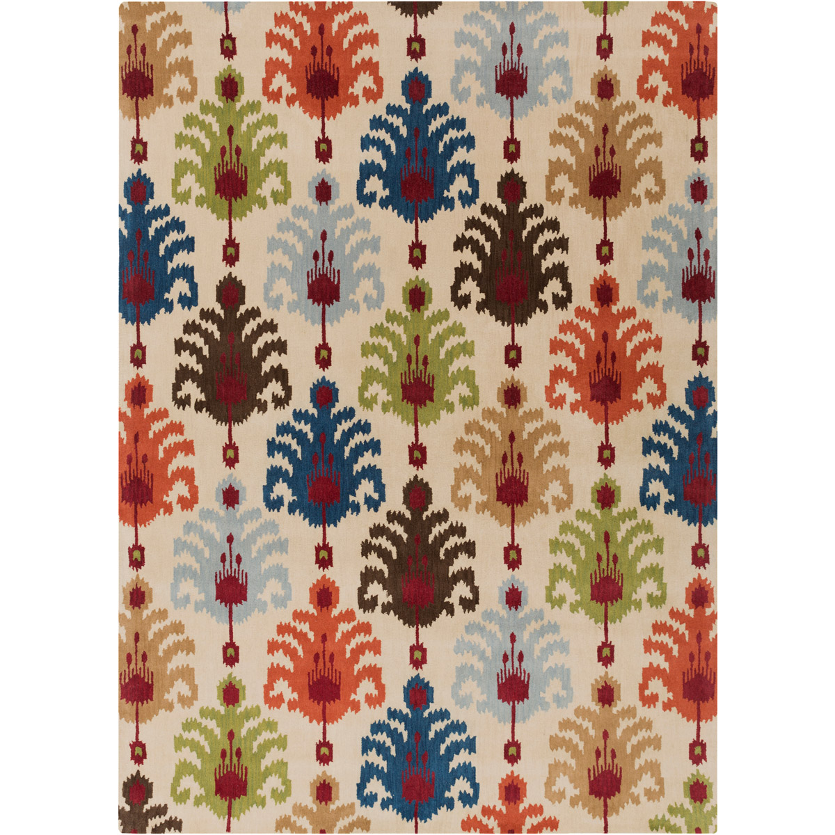 Matmi 156 X 108 inch Khaki, Dark Blue, Burgundy Rug