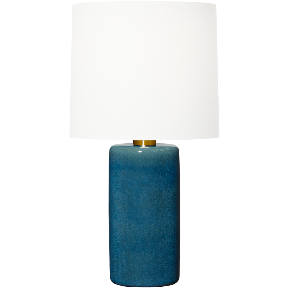 Barbara Barry Shanghai 30.63 inch 9 watt Deep Ocean Crackle Table Lamp Portable Light
