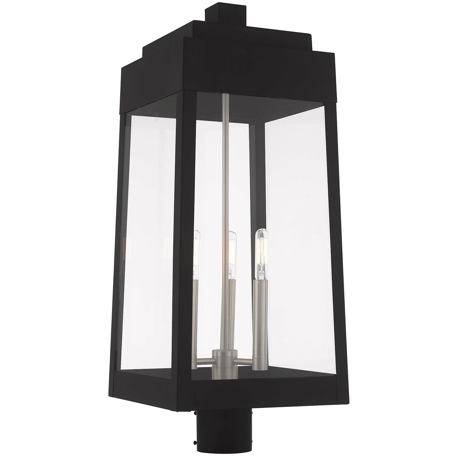 Oslo 3 Light 25 inch Black Outdoor Post Top Lantern