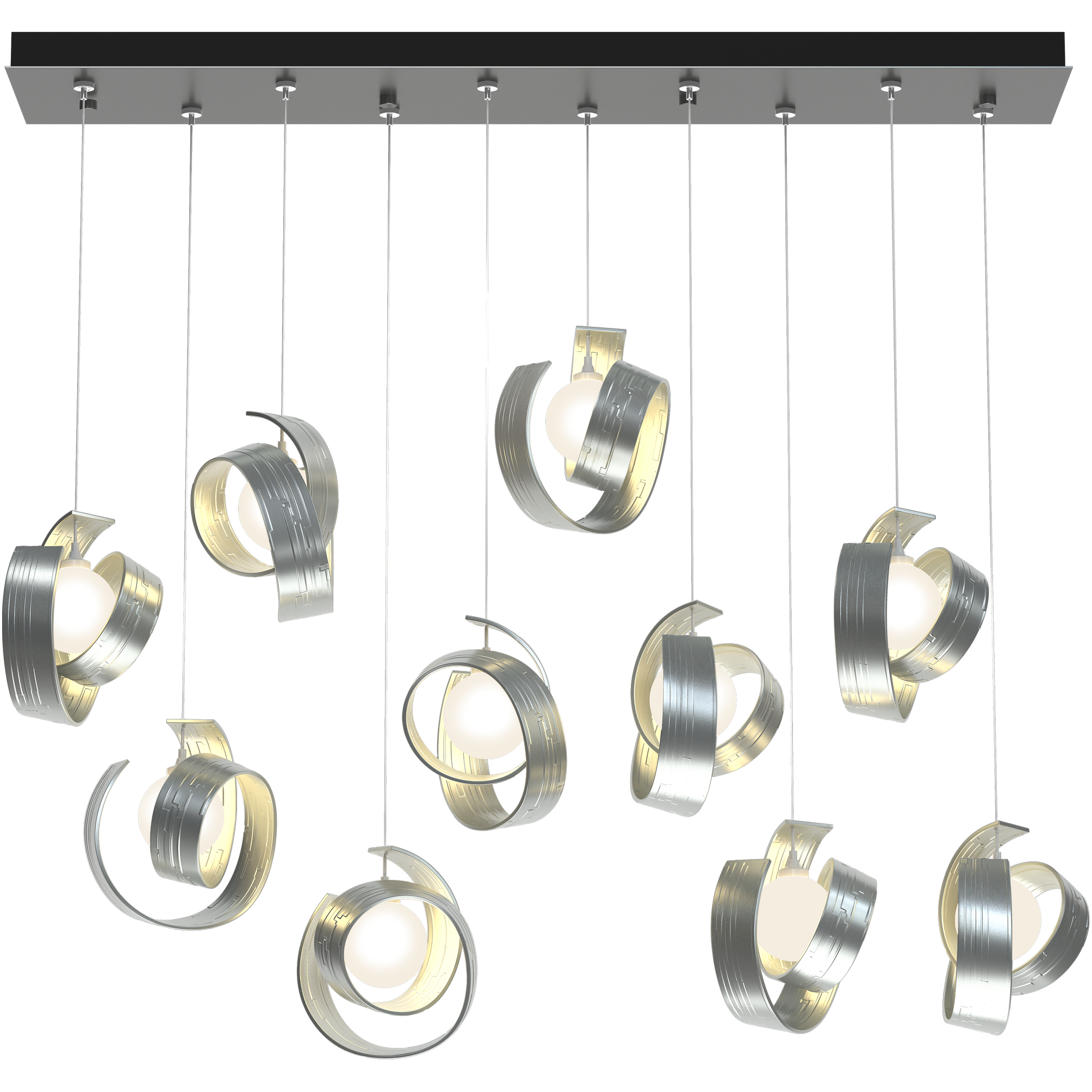 Riza 10 Light 46.7 inch Vintage Platinum Pendant Ceiling Light, Standard