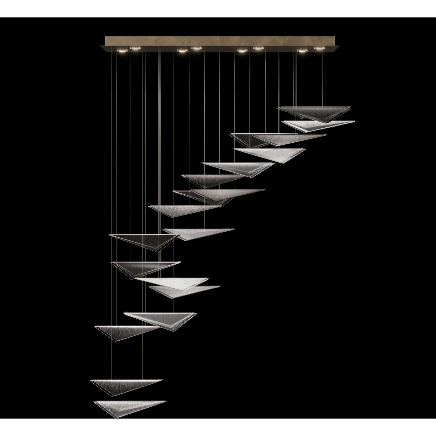 Volo 8 Light 60.5 inch Gold Pendant Ceiling Light