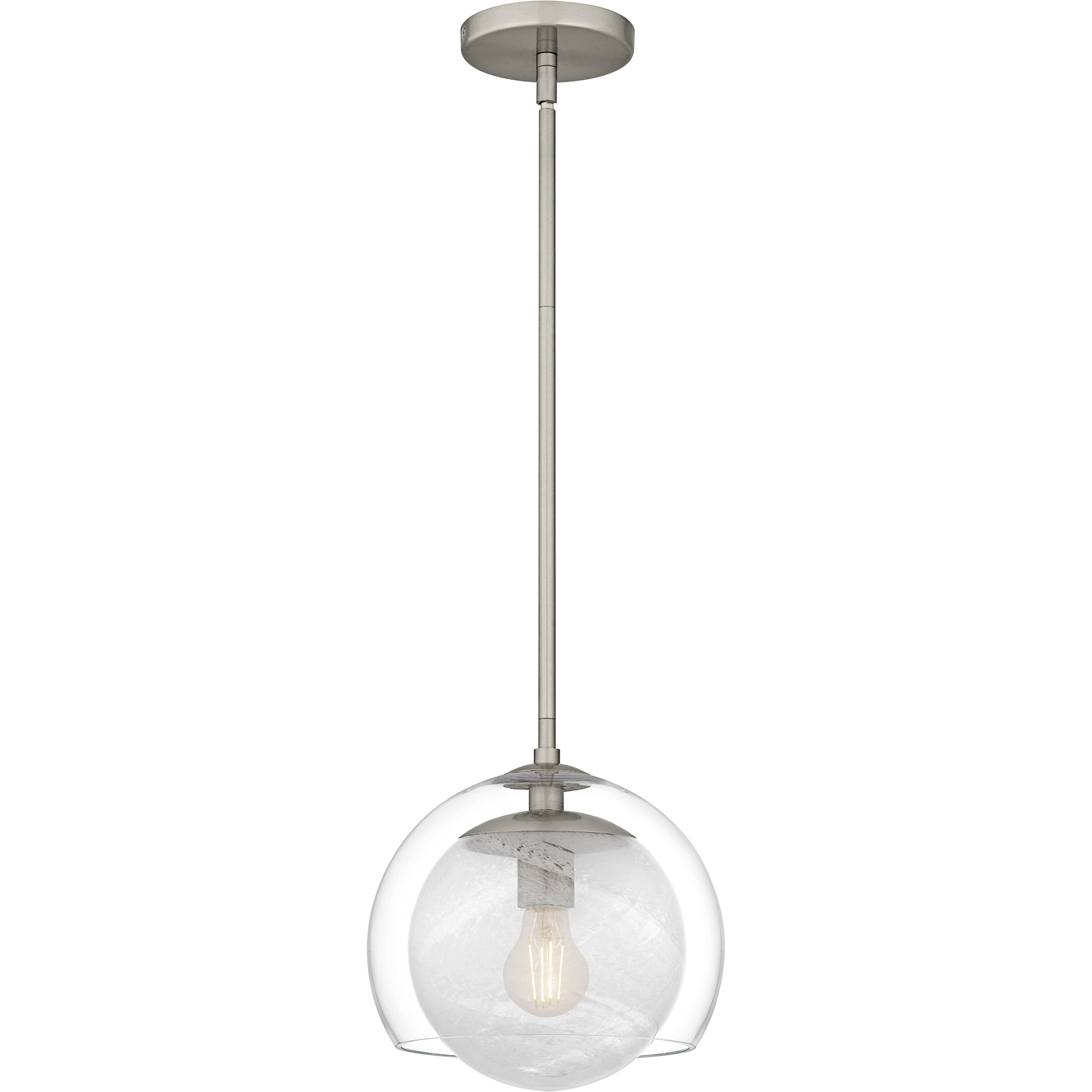 Eslinger 1 Light 10 inch Brushed Nickel Mini Pendant Ceiling Light, Small