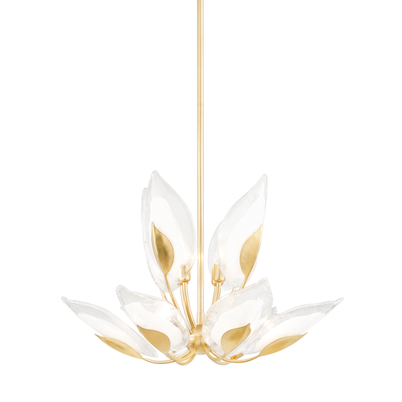 Blossom 10 Light 29 inch Gold Leaf Chandelier Ceiling Light