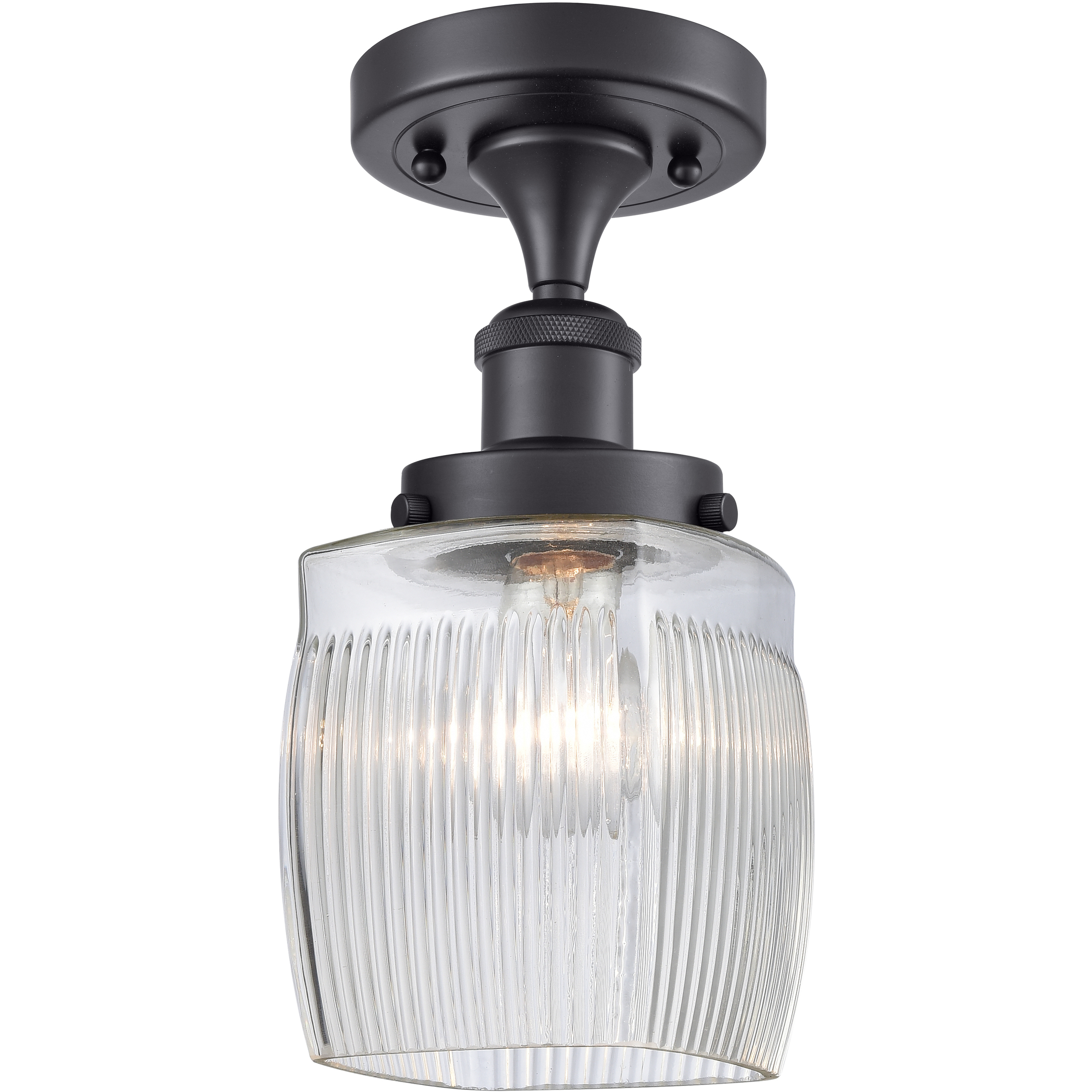 Colton 1 Light 6 inch Matte Black Semi-Flush Mount Ceiling Light