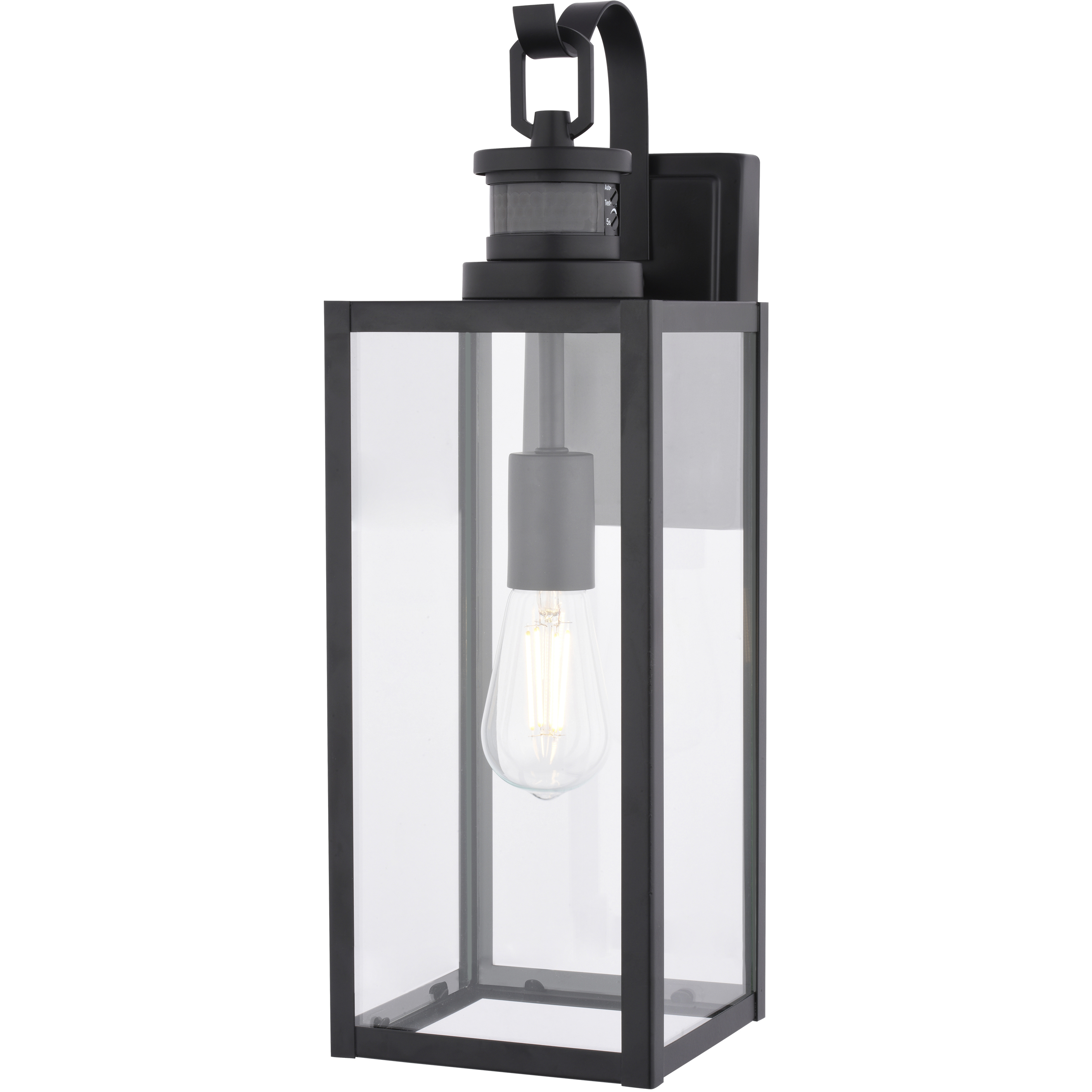 Clinton 1 Light 18.25 inch Matte Black Outdoor Motion Sensor Wall Light