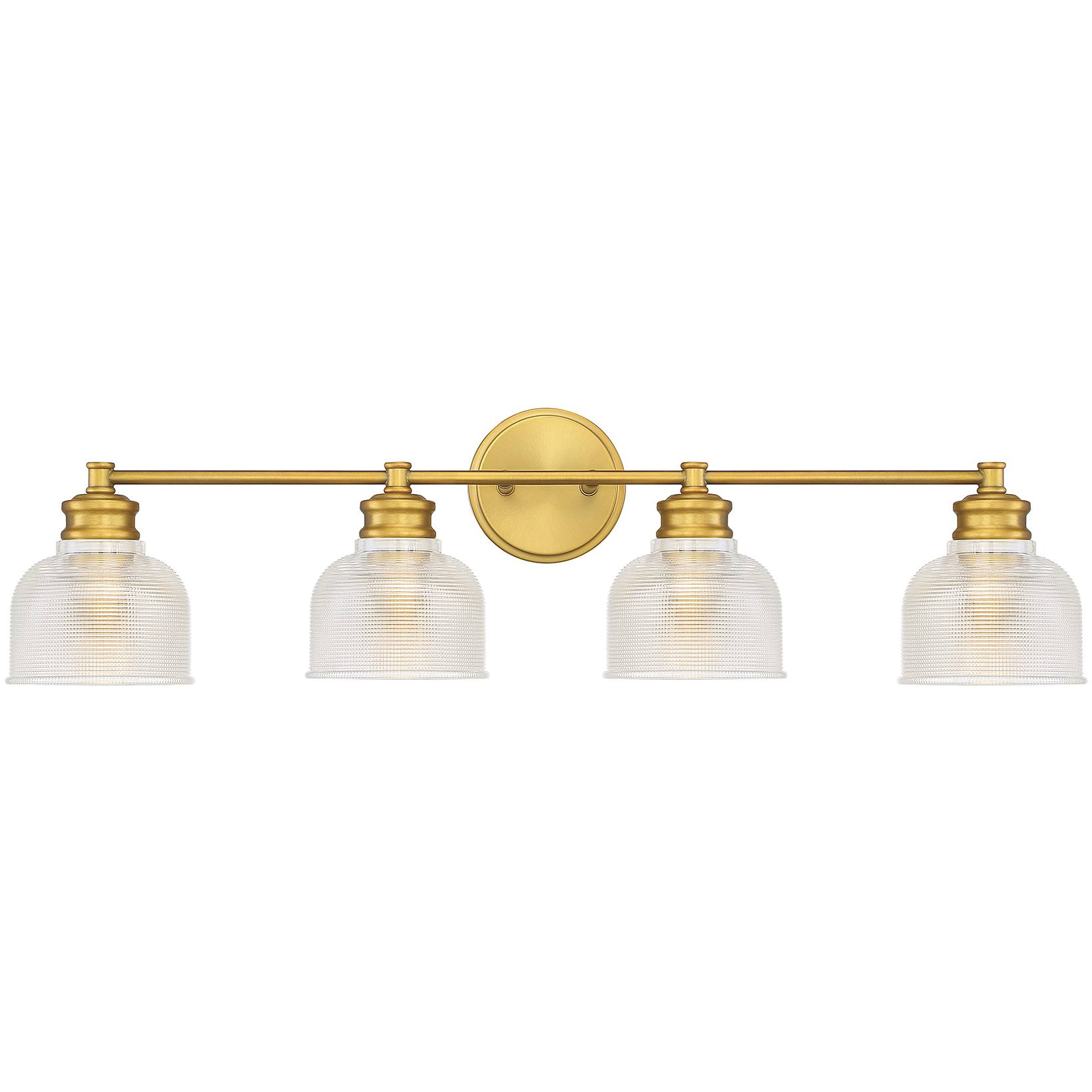 Transitional 4 Light 32 inch Natural Brass Bathroom Vanity Light Wall Light
