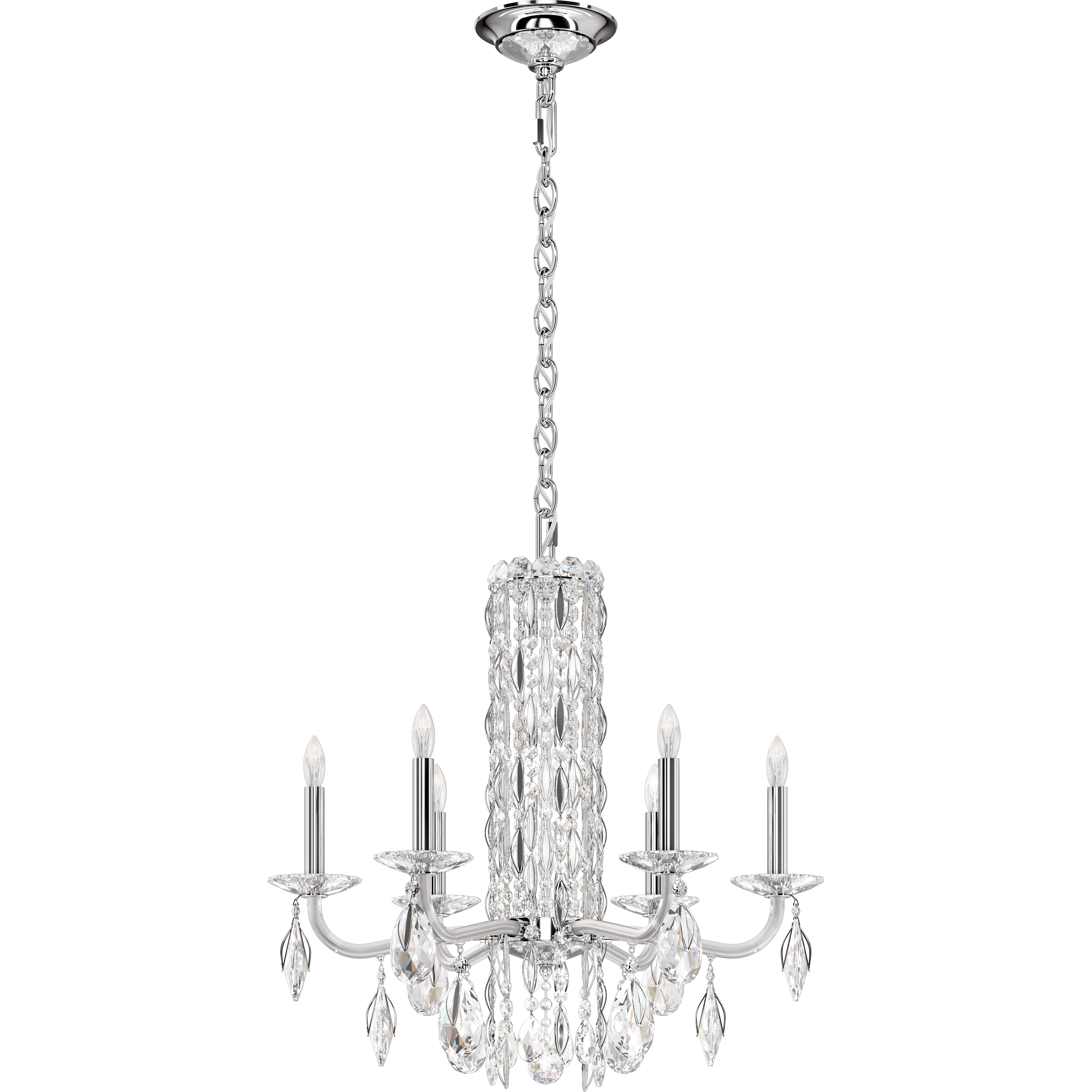 Siena 6 Light 24.5 inch Polished Stainless Steel Chandelier Ceiling Light in Heritage