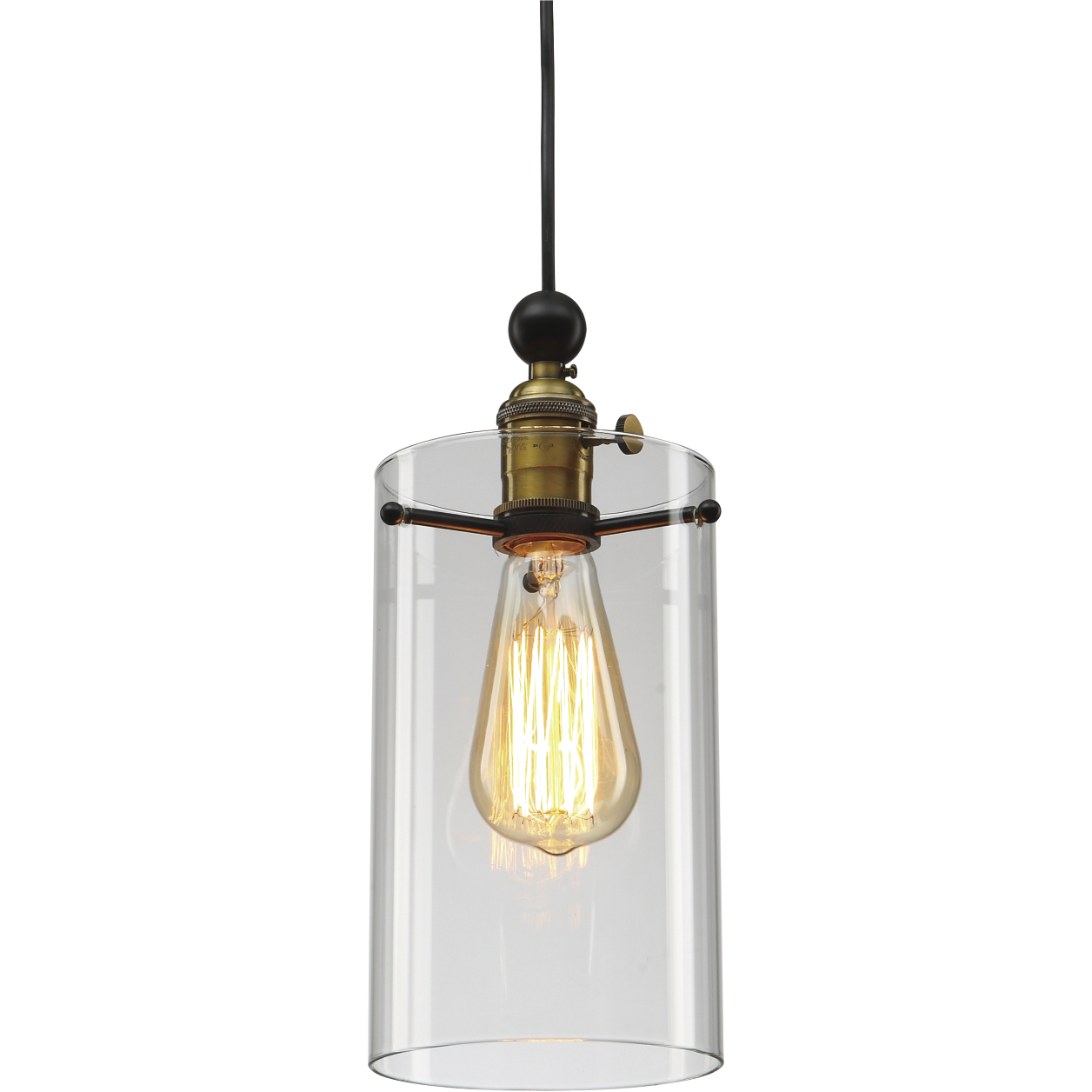 Canada 1 Light 5 inch Black and Brass Pendant Ceiling Light