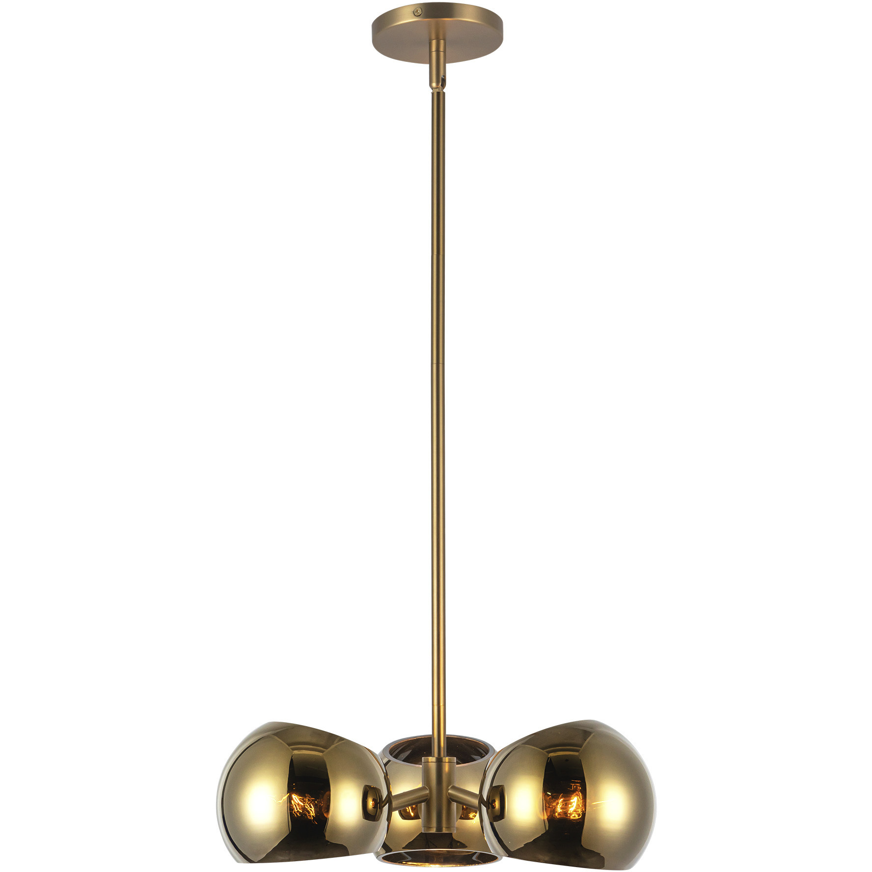 Alora Mood Willow 3 Light 16 inch Brushed Gold Pendant Ceiling Light in Copper Glass
