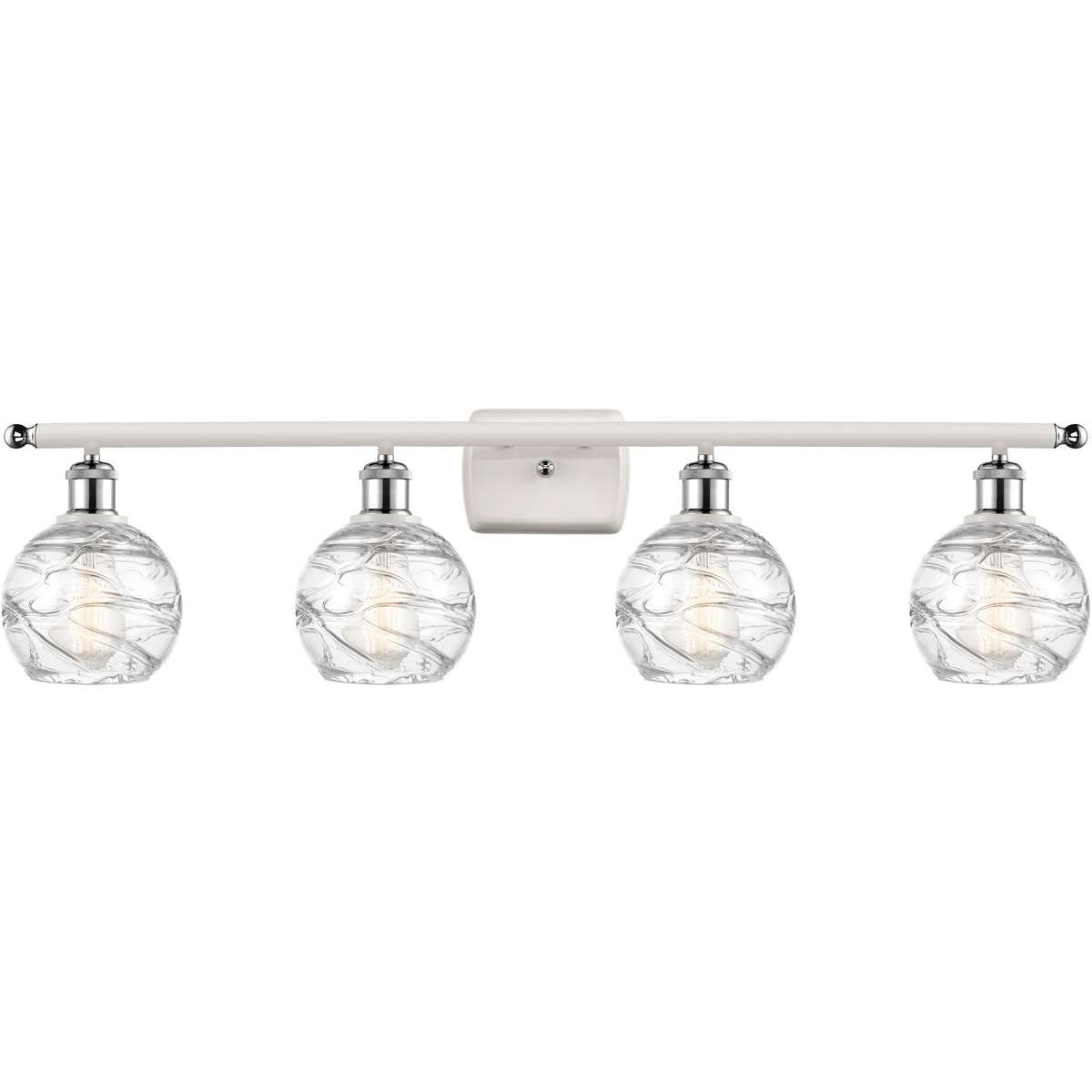 Ballston Small Deco Swirl LED 36 inch White and Polished Chrome Bath Vanity Light Wall Light, Ballston