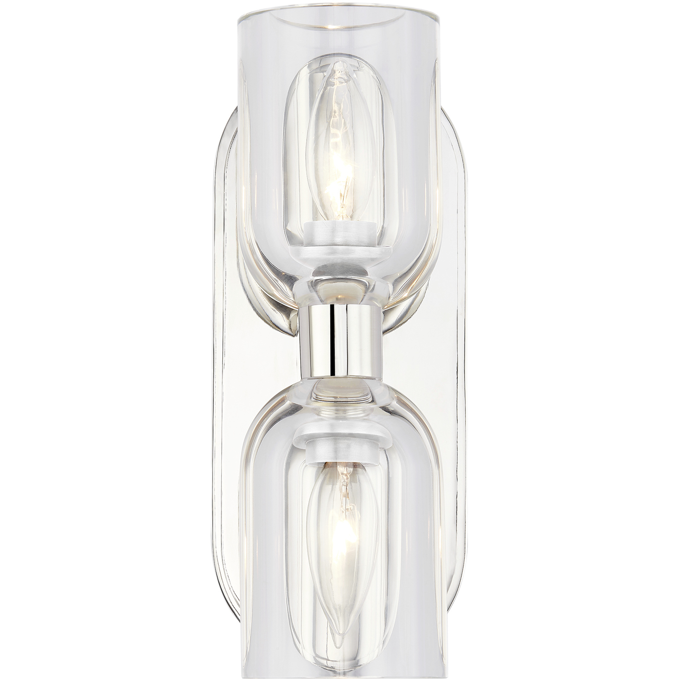 Lucian Wall/Vanity Light Wall Light in Polished Nickel, Clear Crystal