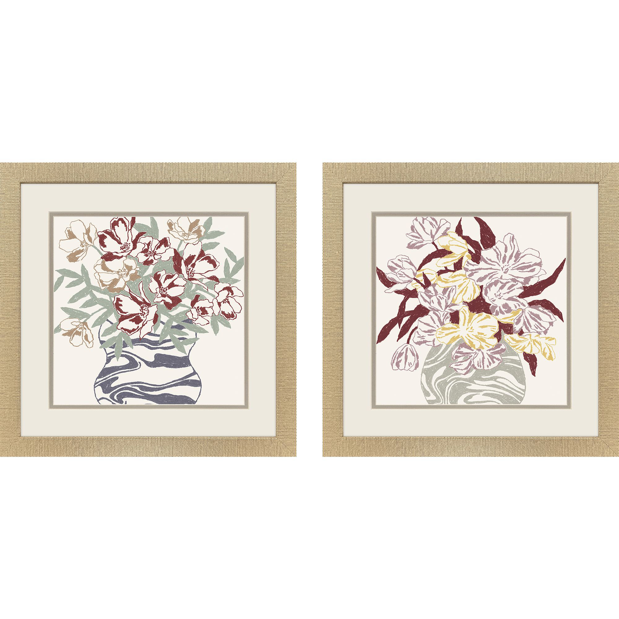Marble Vase I Green and Blue and Yellow and Rust Framed Art, Propac