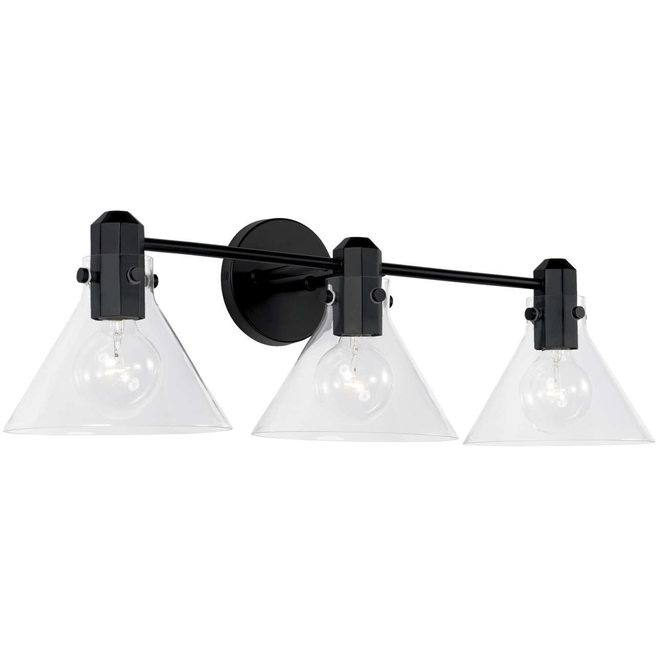 Greer 3 Light 28 inch Matte Black Vanity Light Wall Light