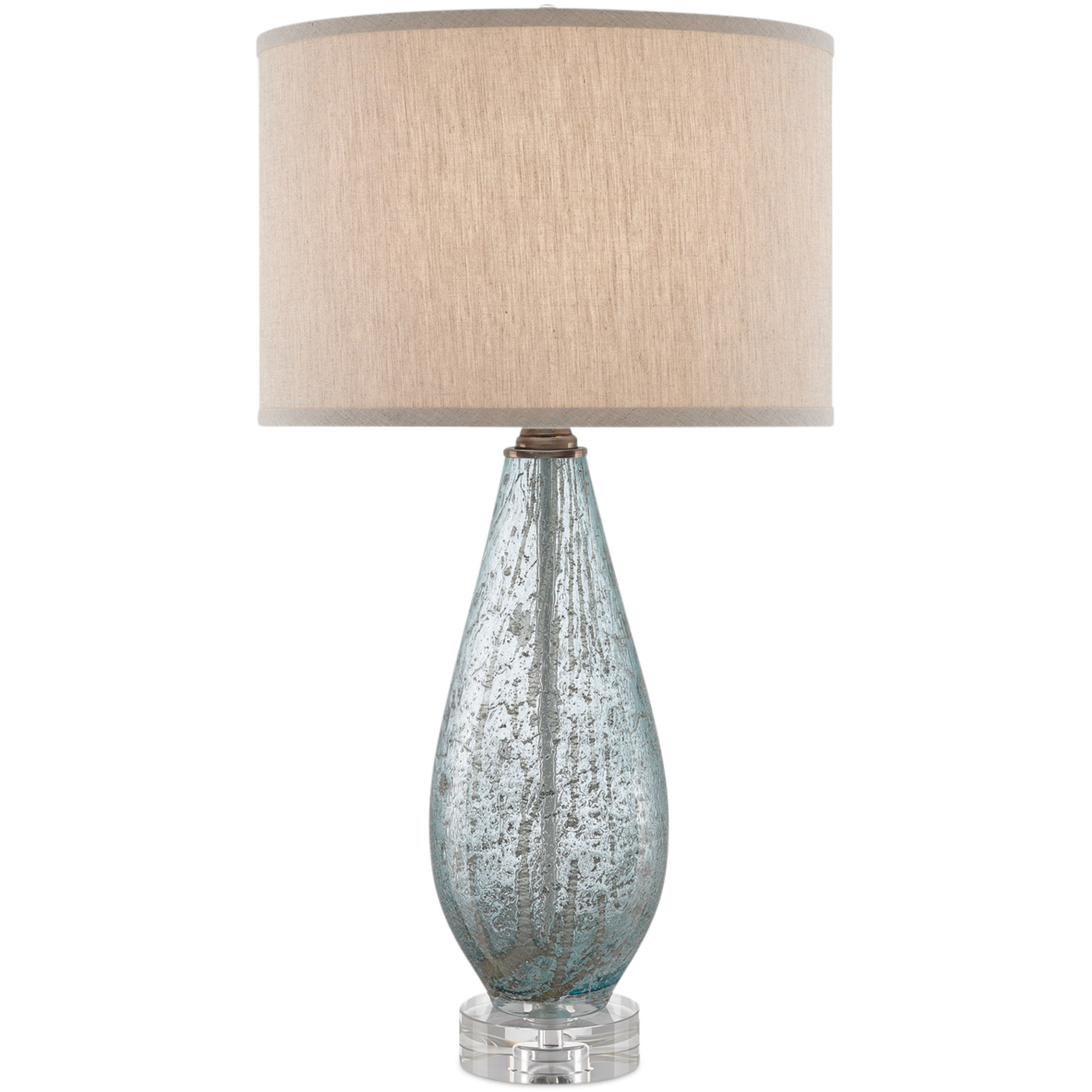 Optimist 29.5 inch 150 watt Pale Blue Speckle and Clear Table Lamp Portable Light