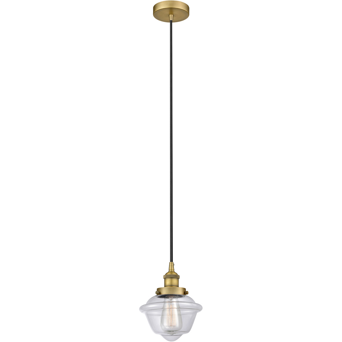 Edison Oxford 1 Light 8 inch Brushed Brass Mini Pendant Ceiling Light