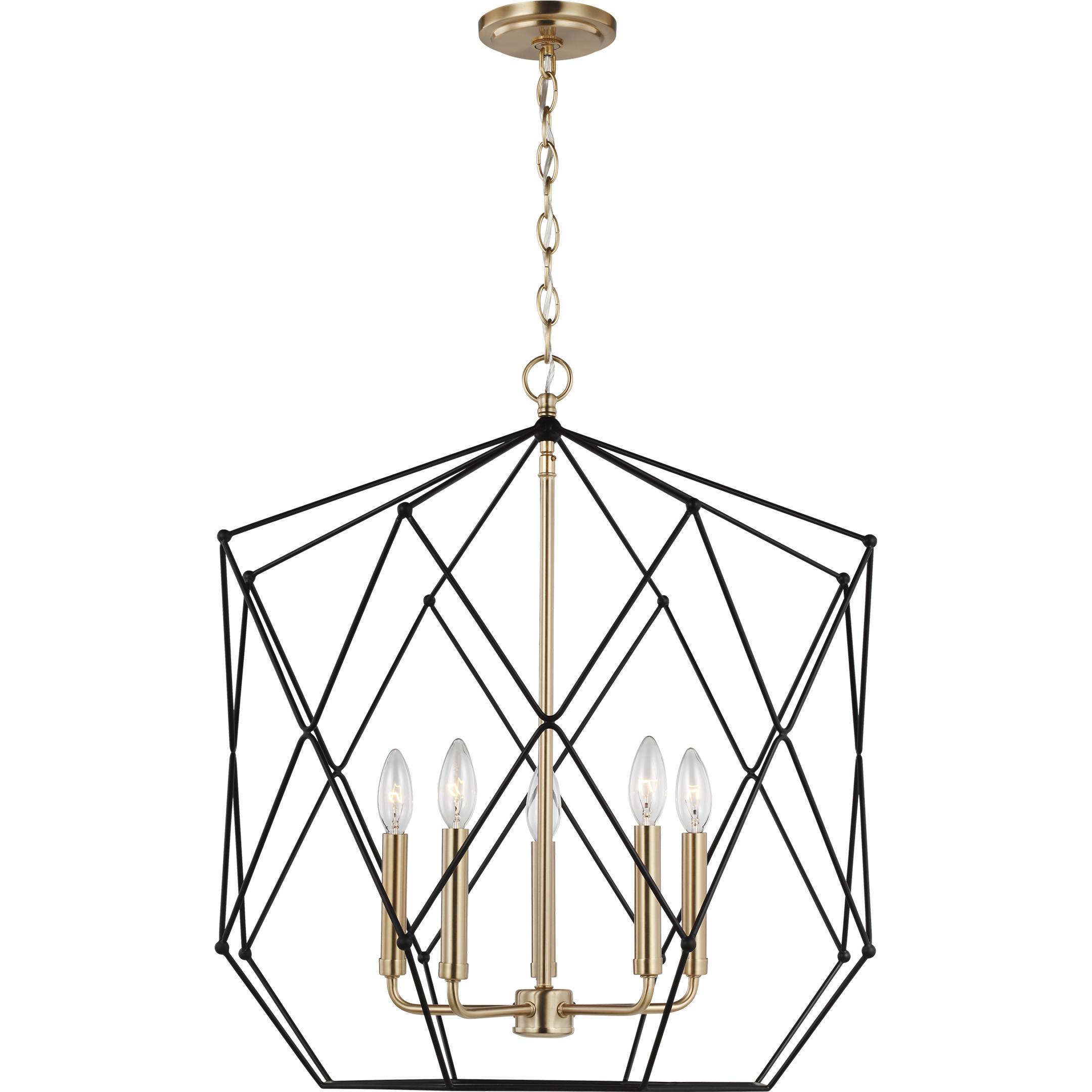 Zarra 5 Light 23 inch Satin Brass Pendant Ceiling Light