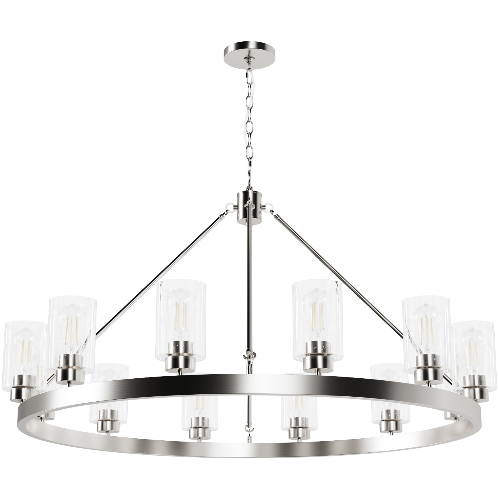 Hartland 12 Light 44 inch Brushed Nickel Chandelier Ceiling Light, Extra Large