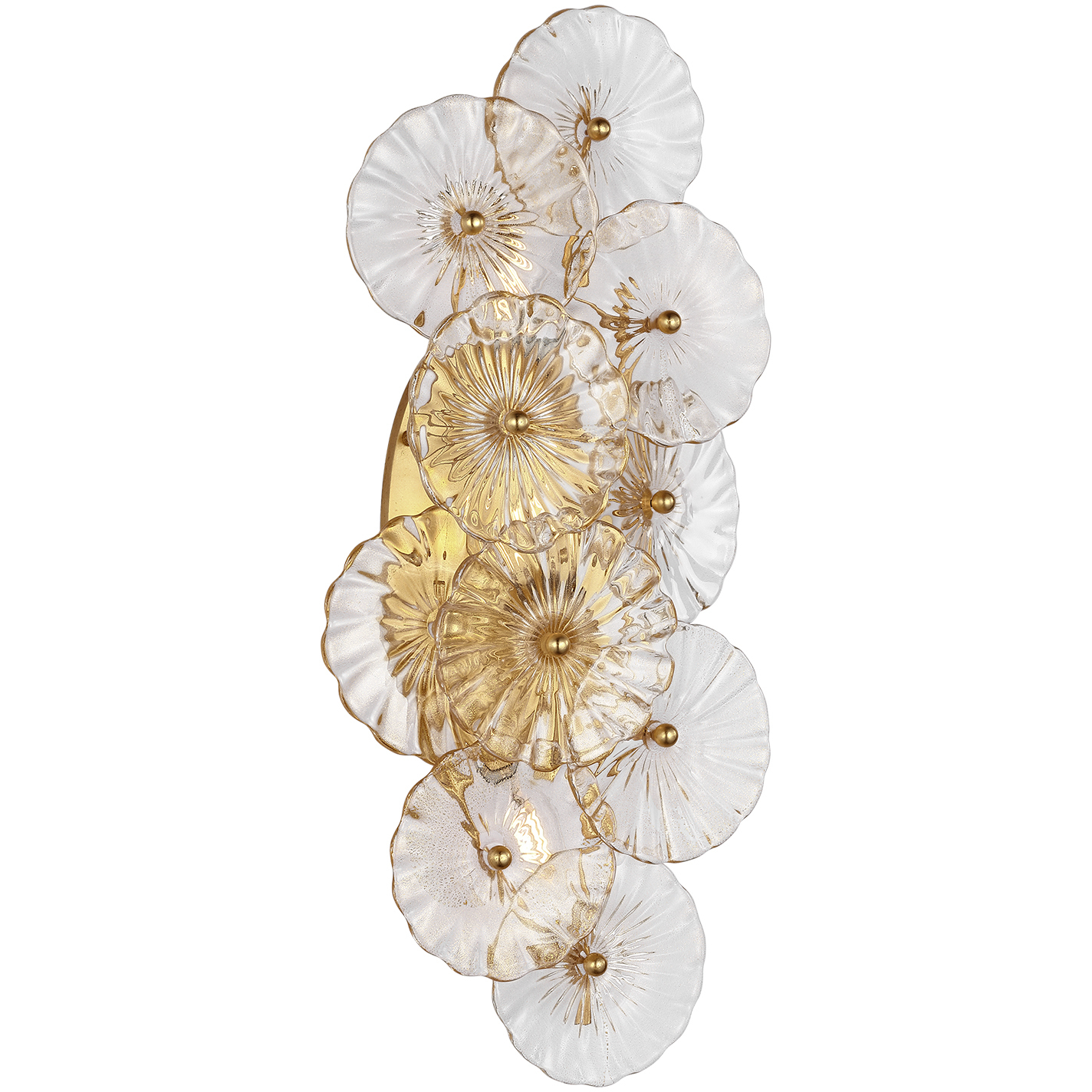 Julie Neill Gianna LED 9.5 inch Gild Layered Sconce Wall Light in Gold Fleck Glass