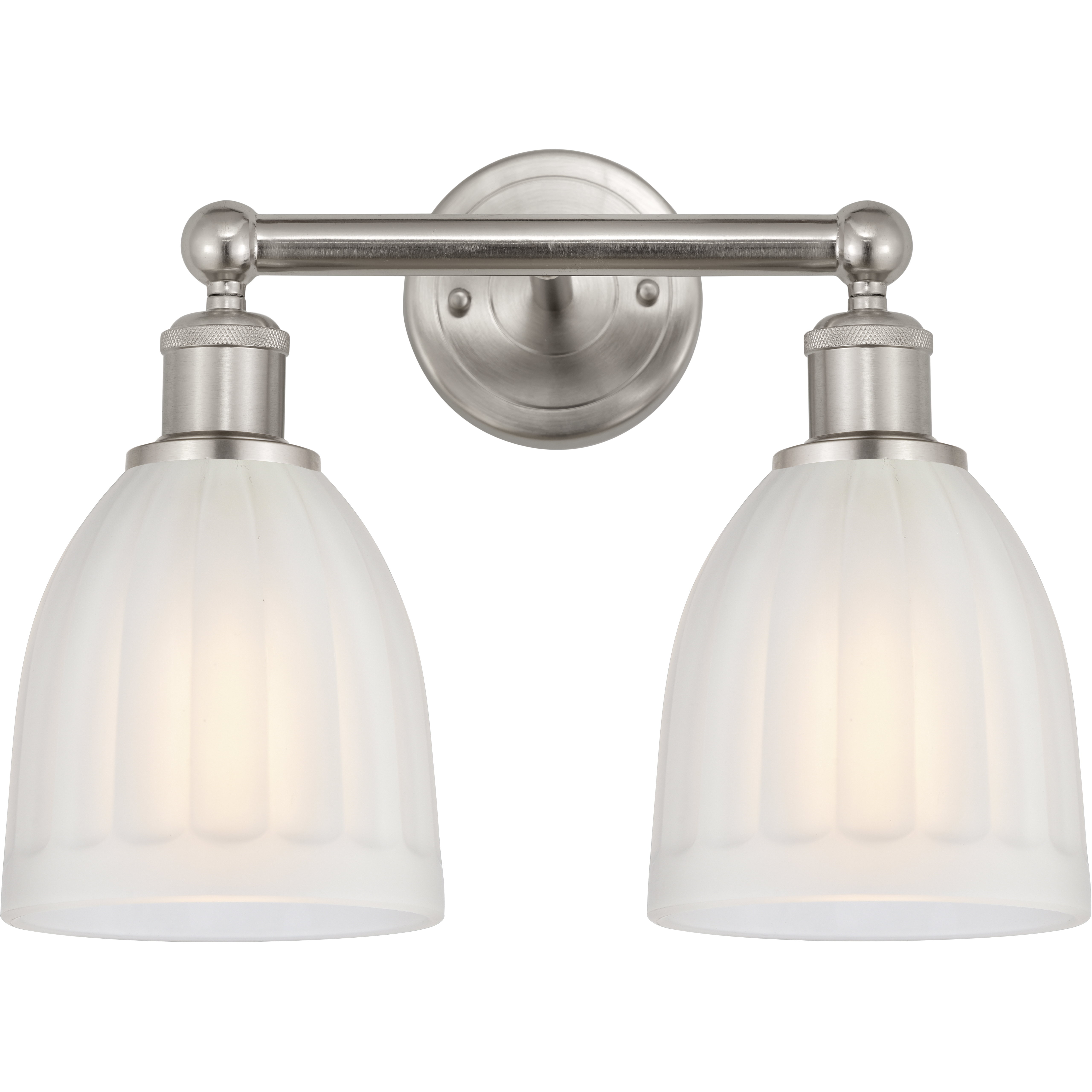 Edison Brookfield 2 Light 15 inch Brushed Satin Nickel Bath Vanity Light Wall Light in White