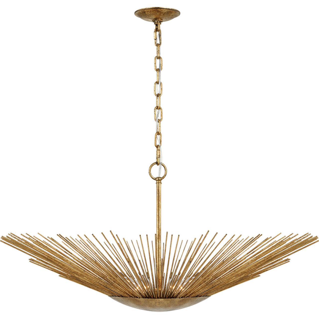 AH by Alexa Hampton Helios 4 Light 32 inch Antique Gild Pendant Ceiling Light