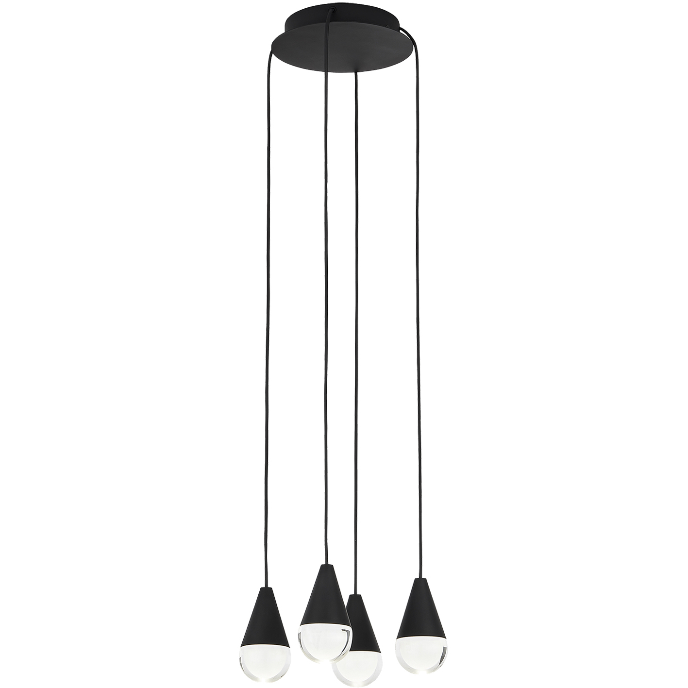 Sean Lavin Cupola LED Nightshade Black Chandelier Ceiling Light, Integrated LED