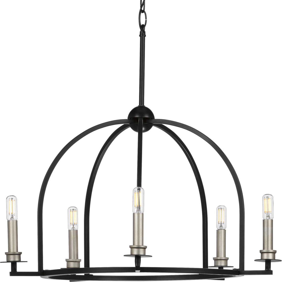 Seneca 5 Light 25.5 inch Matte Black Chandelier Ceiling Light