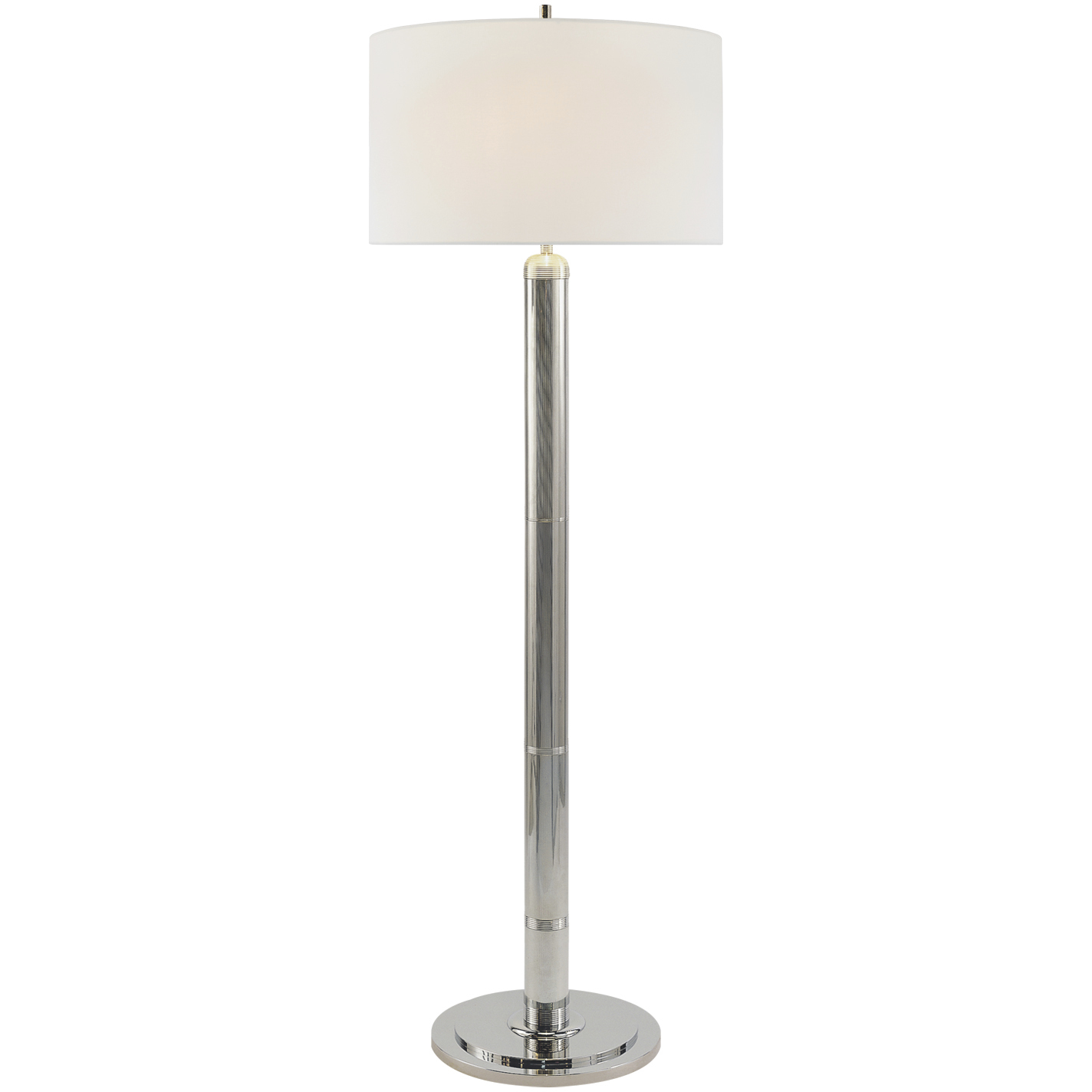 Thomas O'Brien Longacre 64.5 inch 75 watt Polished Nickel Floor Lamp Portable Light in Linen
