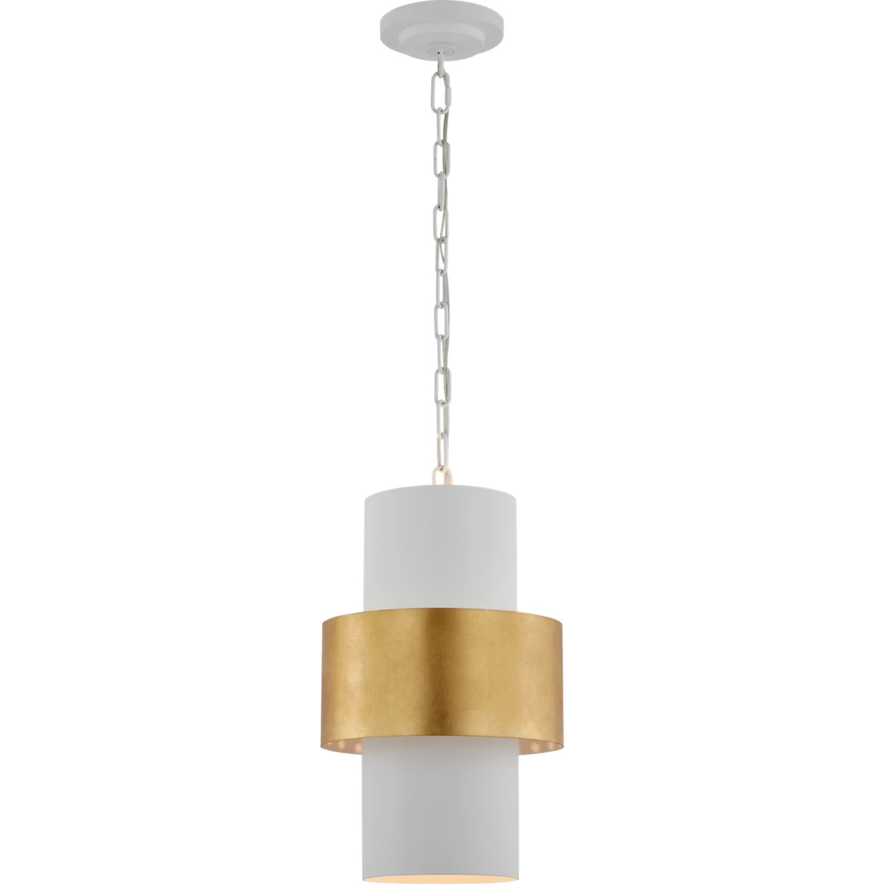 Julie Neill Chalmette LED 11 inch Plaster White and Gild Layered Pendant Ceiling Light