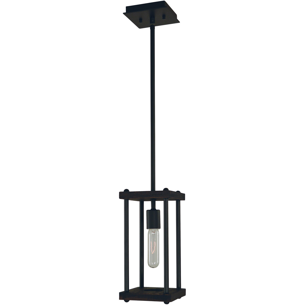 Industria 1 Light 5.2 inch Matte Black Pendant Ceiling Light