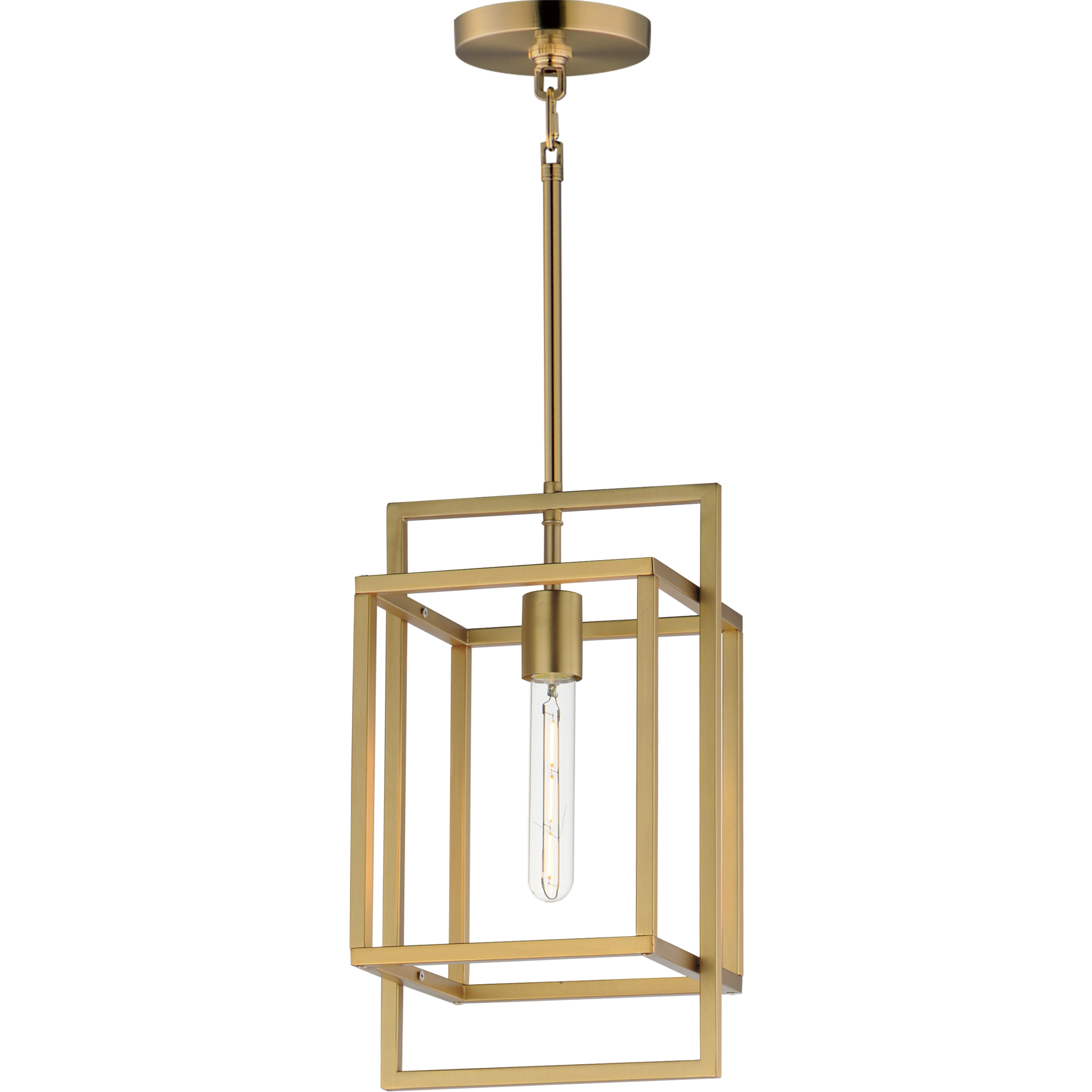 Gridline 1 Light 8 inch Natural Aged Brass Single Pendant Ceiling Light