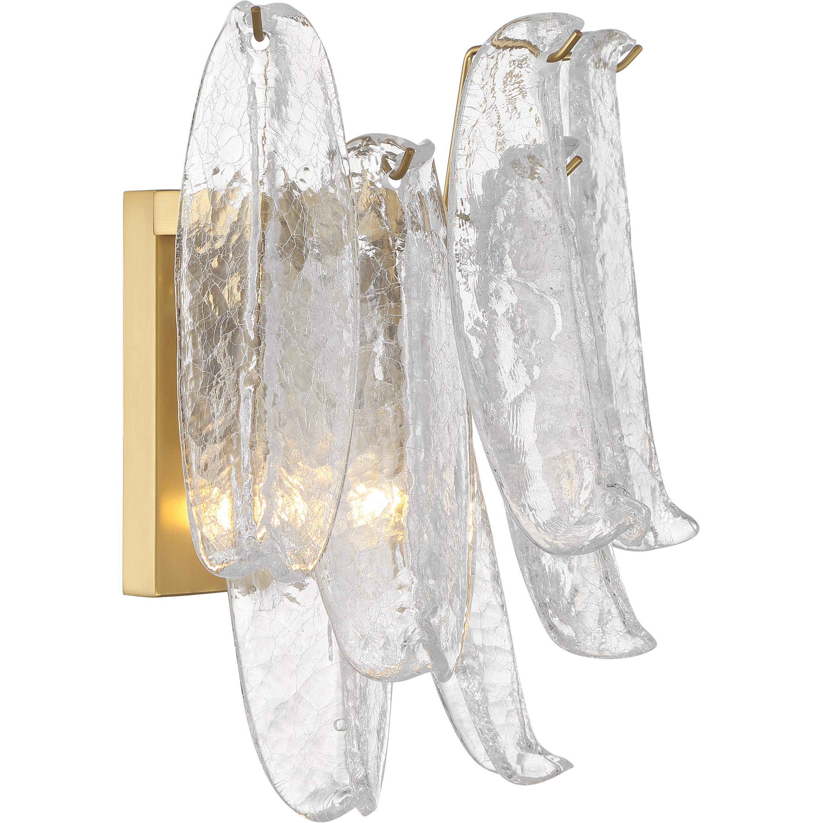 Regent Wall Sconce Wall Light in Clear Crackled Glass