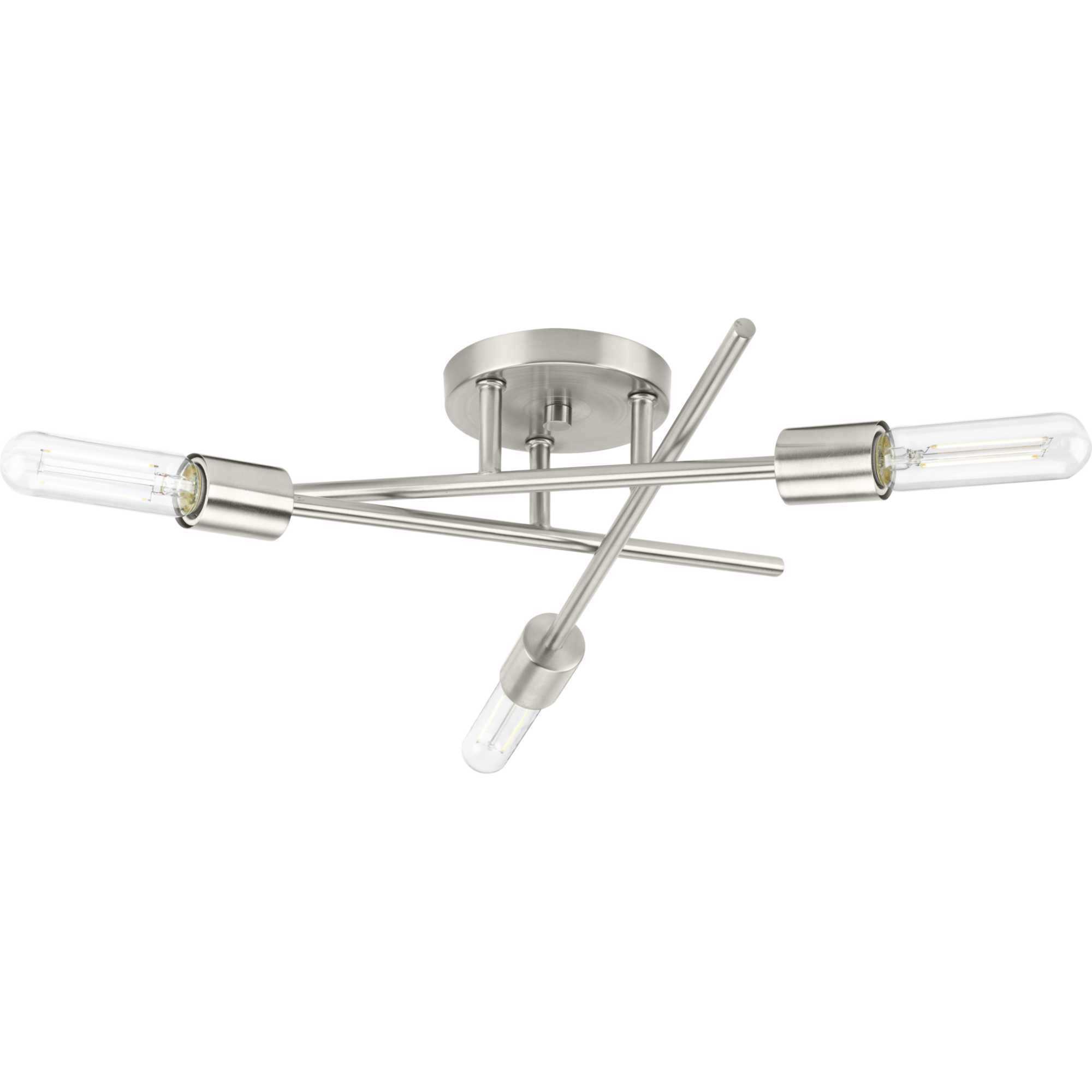 Astra 3 Light 18 inch Brushed Nickel Semi-Flush Mount Ceiling Light, Design Series