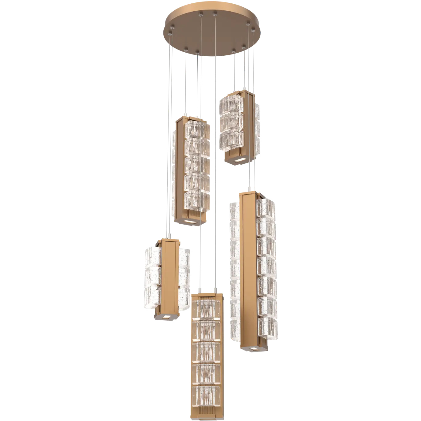 Tessera LED 21.3 inch Novel Brass Multi-Pendant Ceiling Light