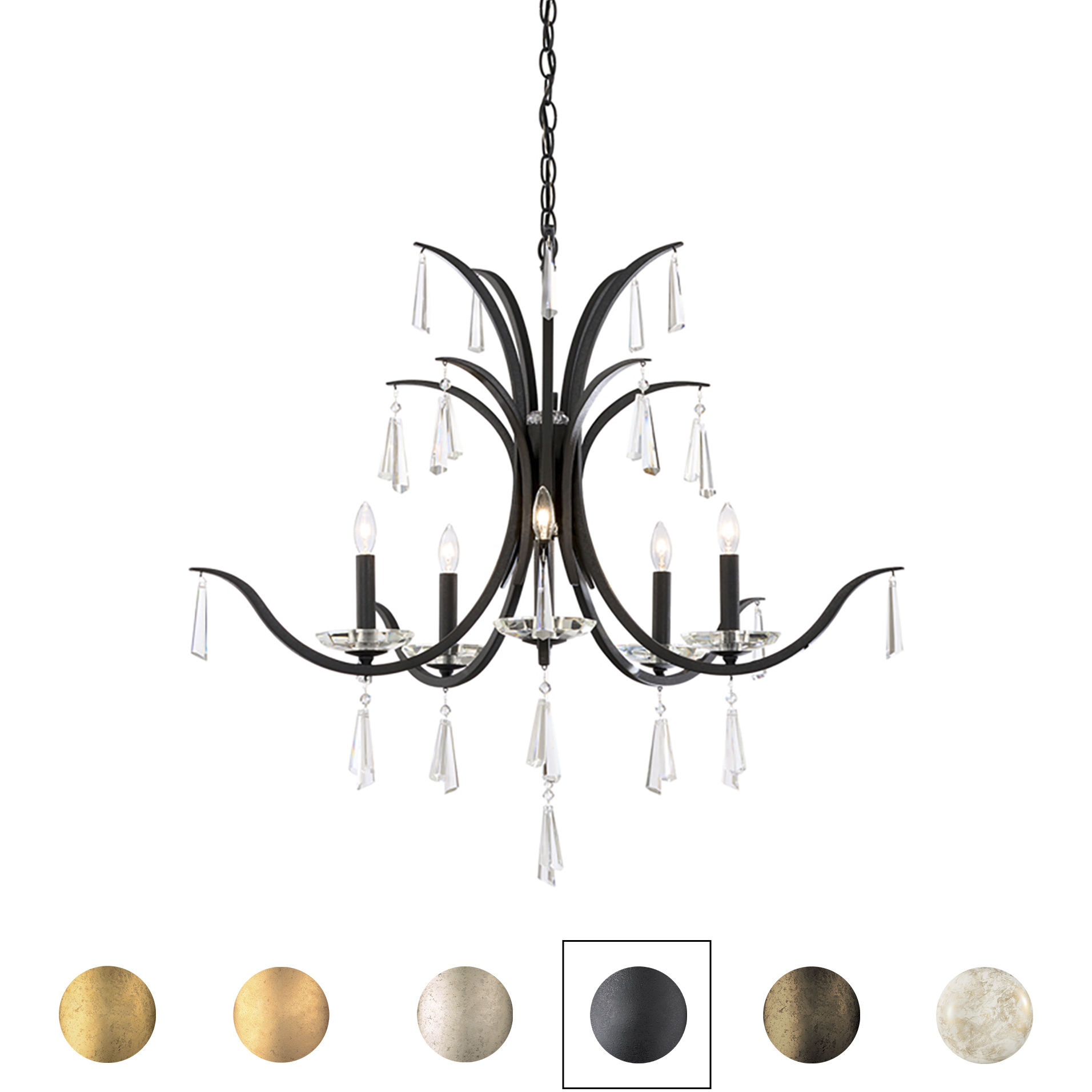 Signature Tinsley 5 Light 33.5 inch Heirloom Bronze Chandelier Ceiling Light