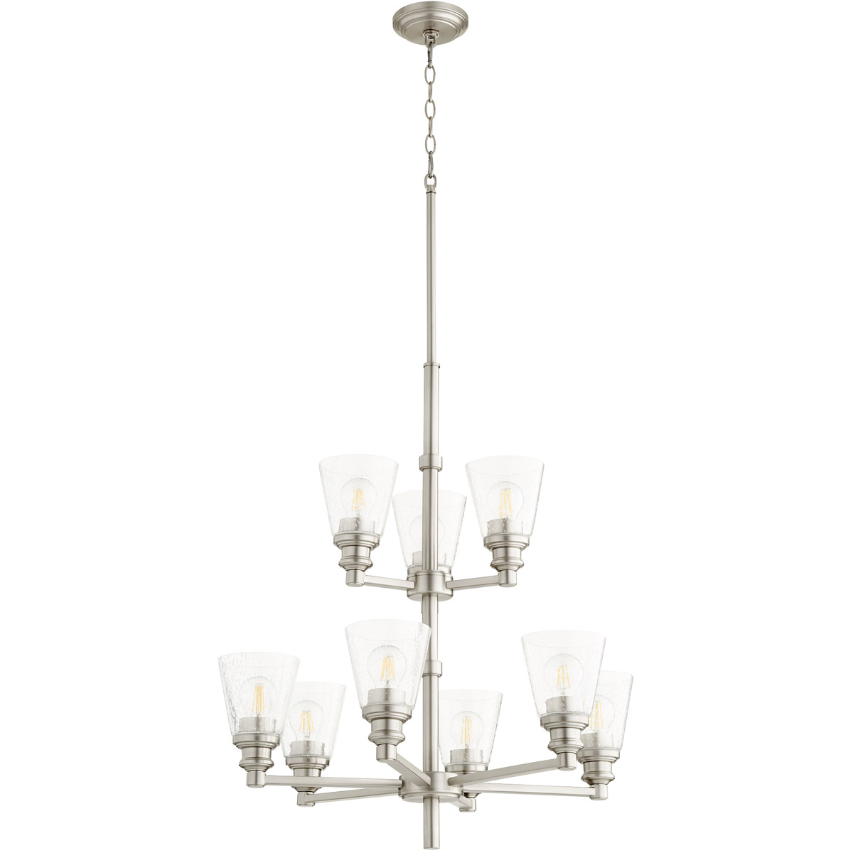 Dunbar 9 Light 26.5 inch Satin Nickel Chandelier Ceiling Light