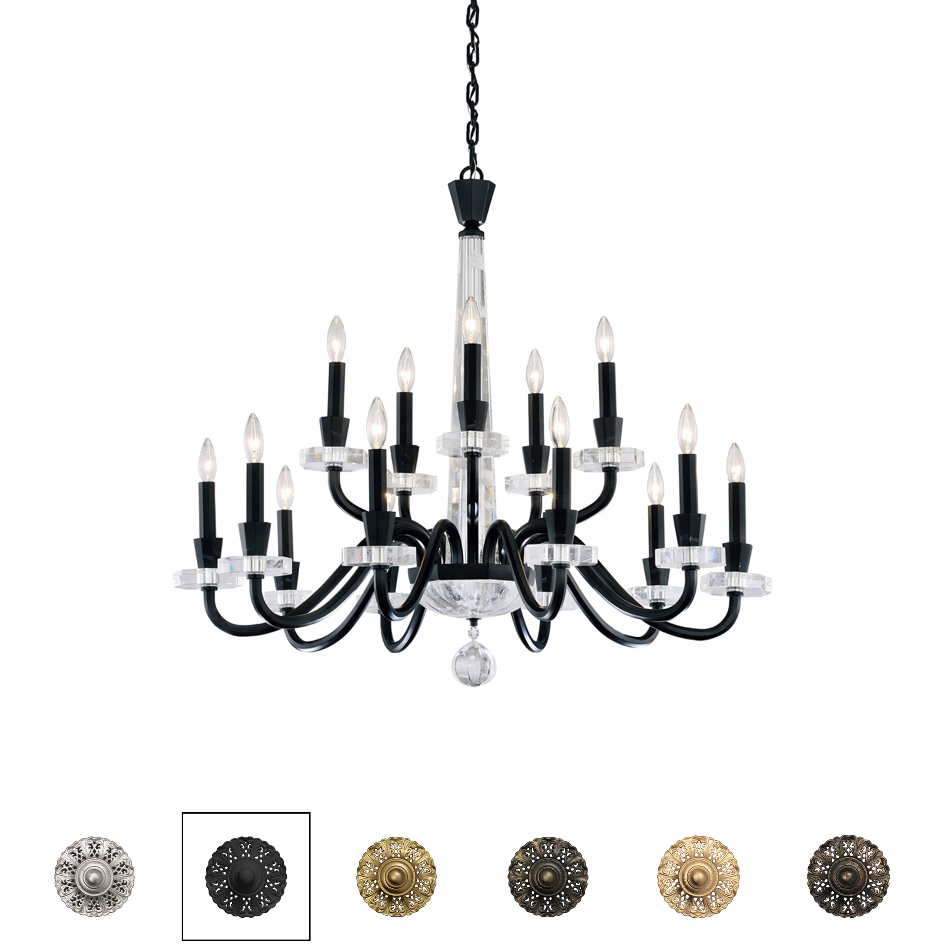 Signature Amadeus 15 Light 38 inch Antique Silver Chandelier Ceiling Light
