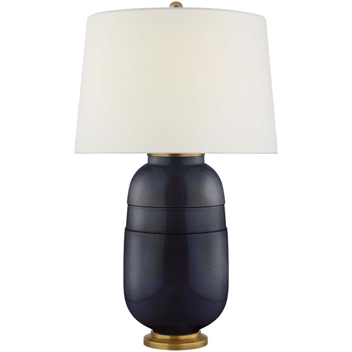 Christopher Spitzmiller Newcomb 30 inch 100 watt Mixed Blue Brown Table Lamp Portable Light in Linen, Medium
