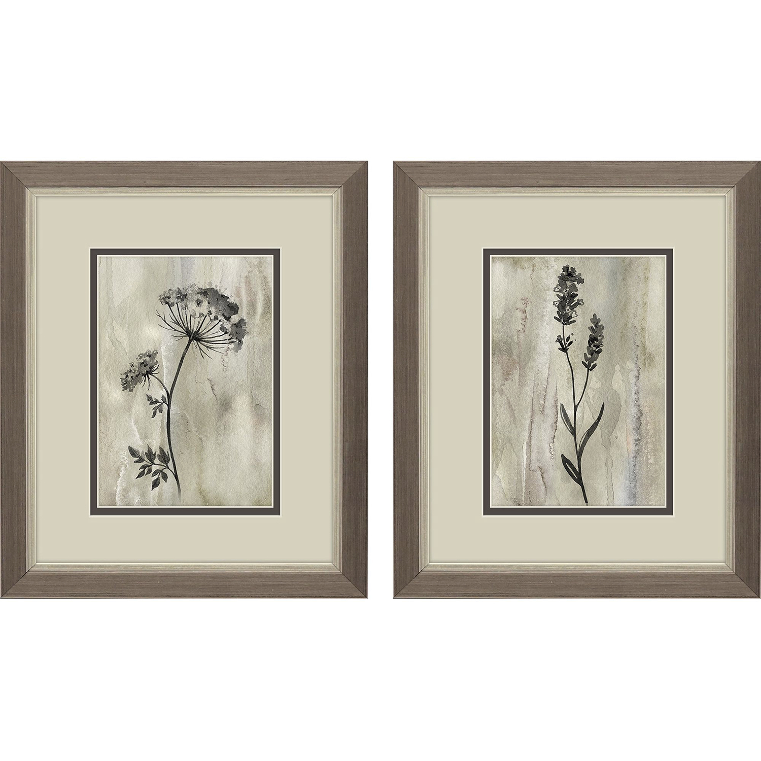 Sumi-e Silhouette Brown and Gray and Neutral Framed Art, Propac