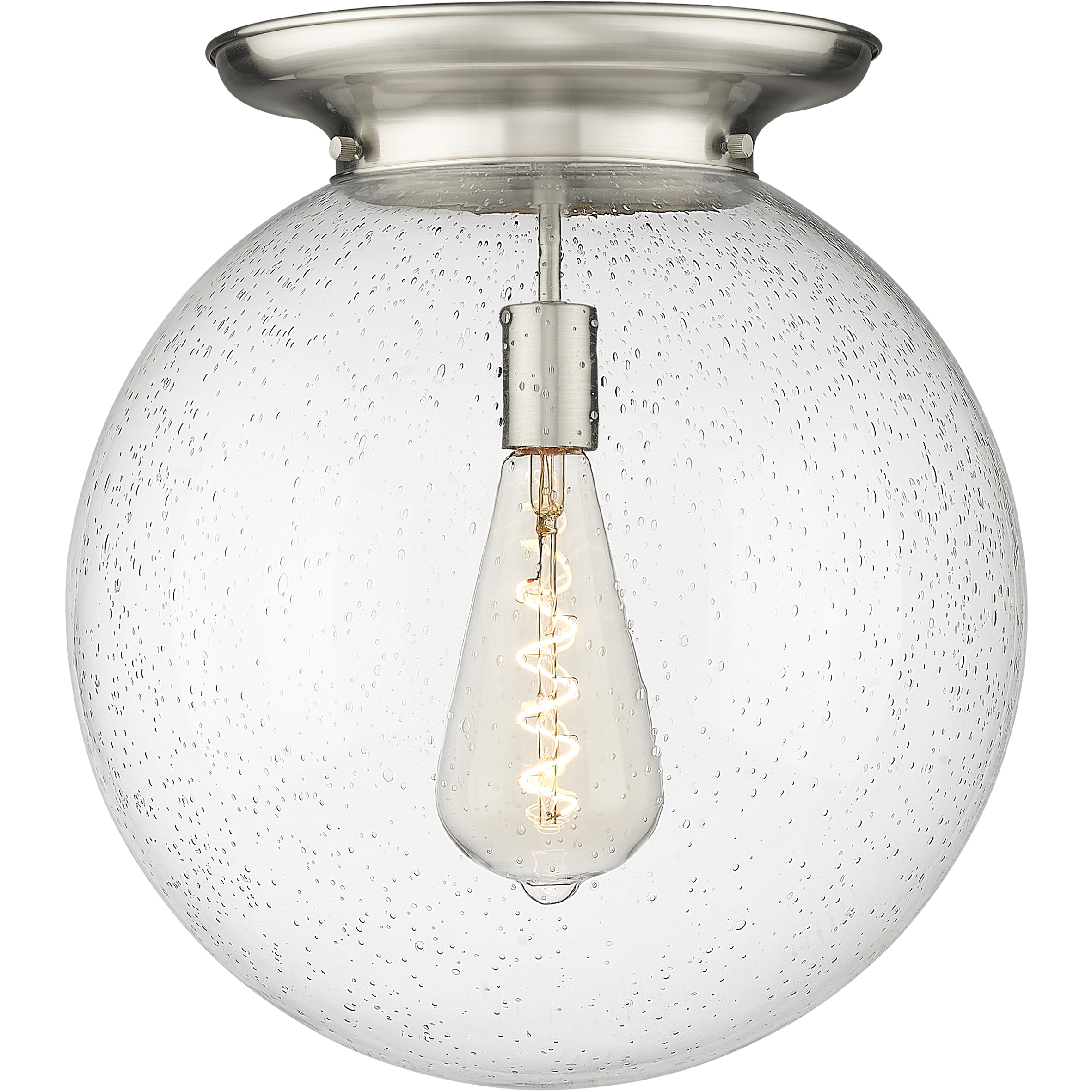 Beacon 1 Light 15.75 inch Satin Nickel Flush Mount Ceiling Light