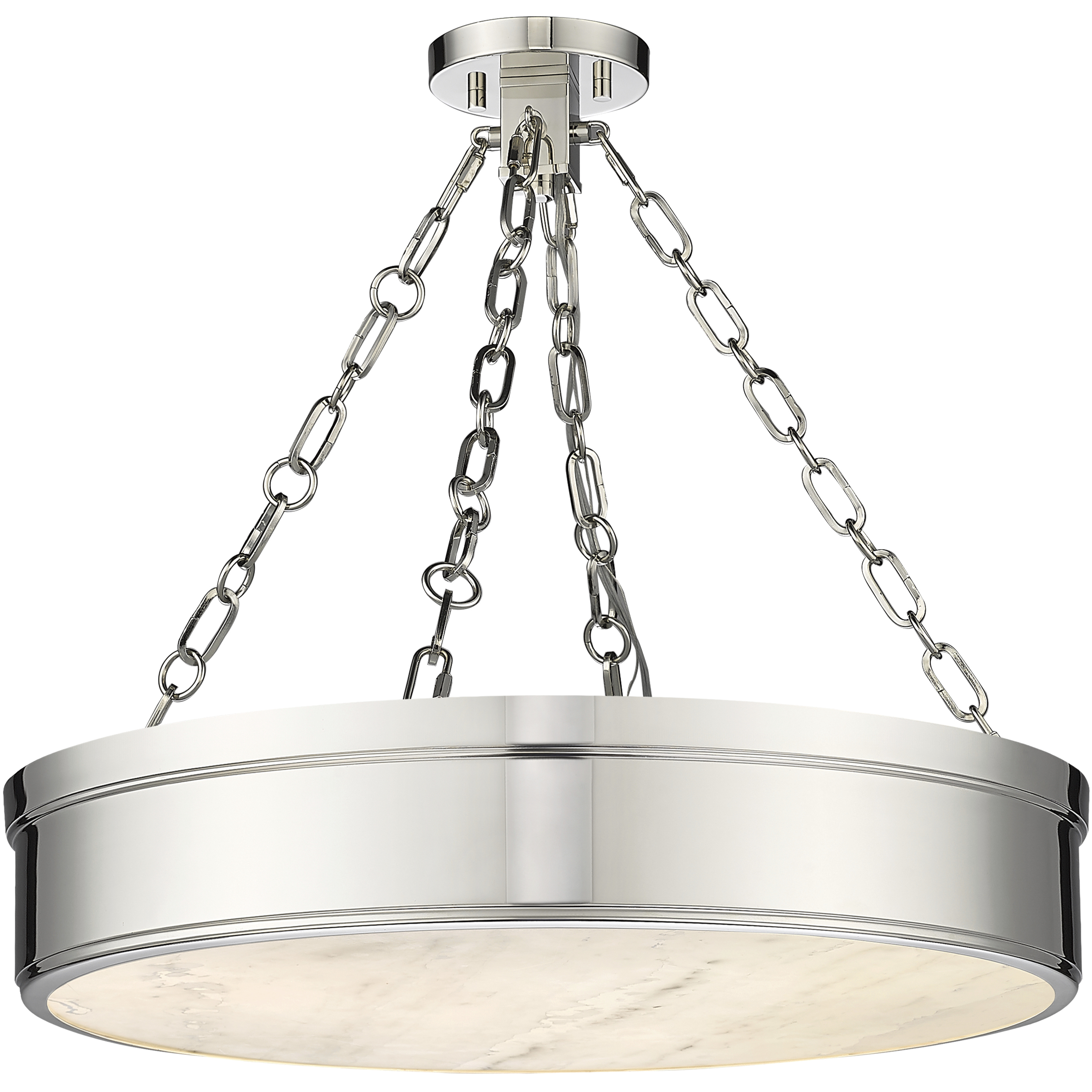 Anders LED 22 inch Polished Nickel Semi Flush Mount Ceiling Light