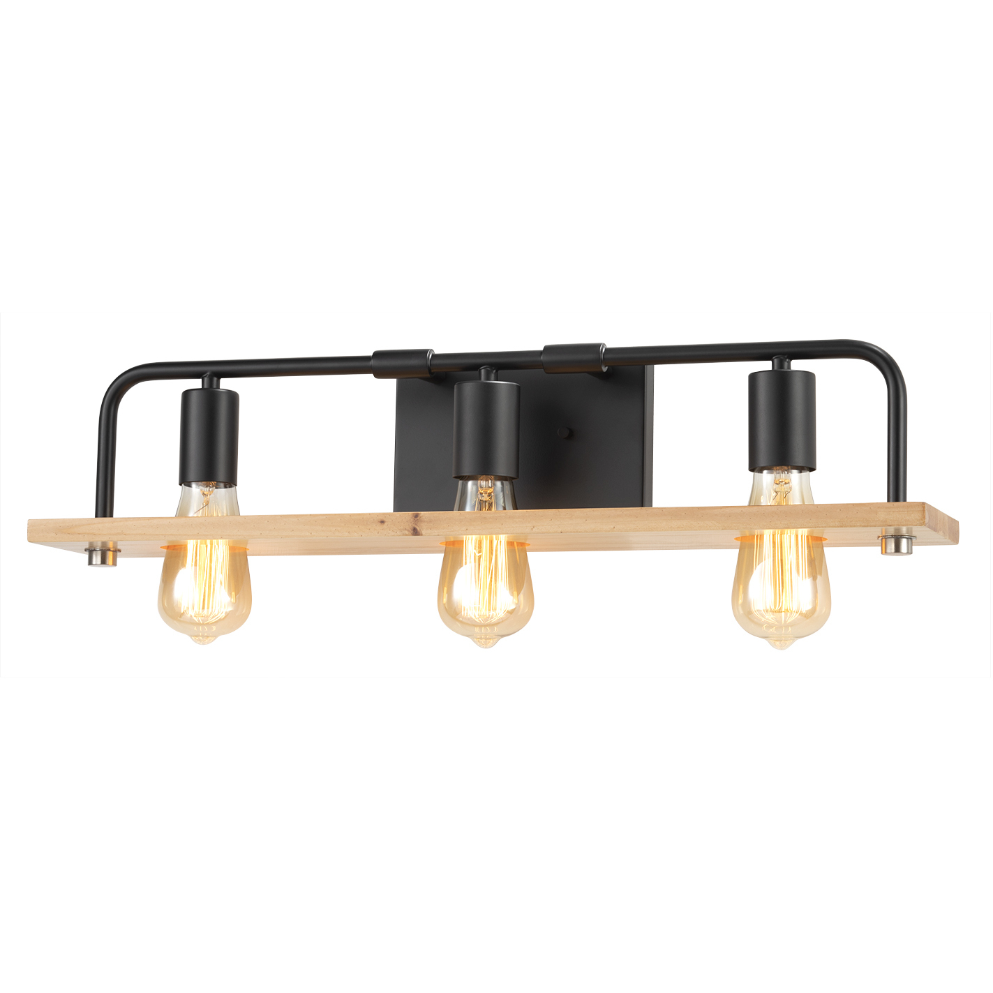 Eco Collection 3 Light 24 inch Matte Black Bath Vanity Light Wall Light, Loft Family